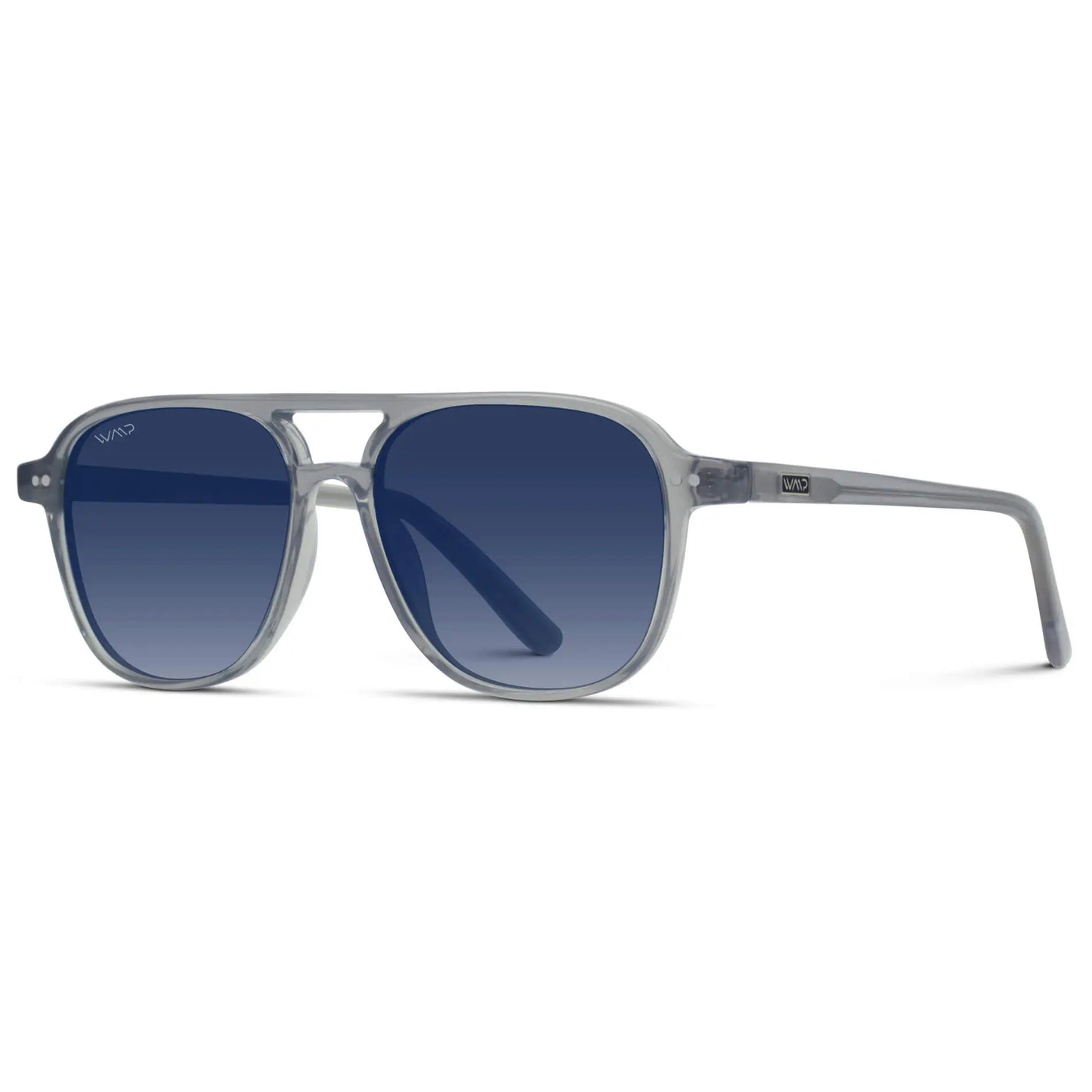 Crystal Mist / Blue Gradient Lens || Women's Square Frame Sunglasses in Crystal Mist with Blue Gradient Polarized Lenses