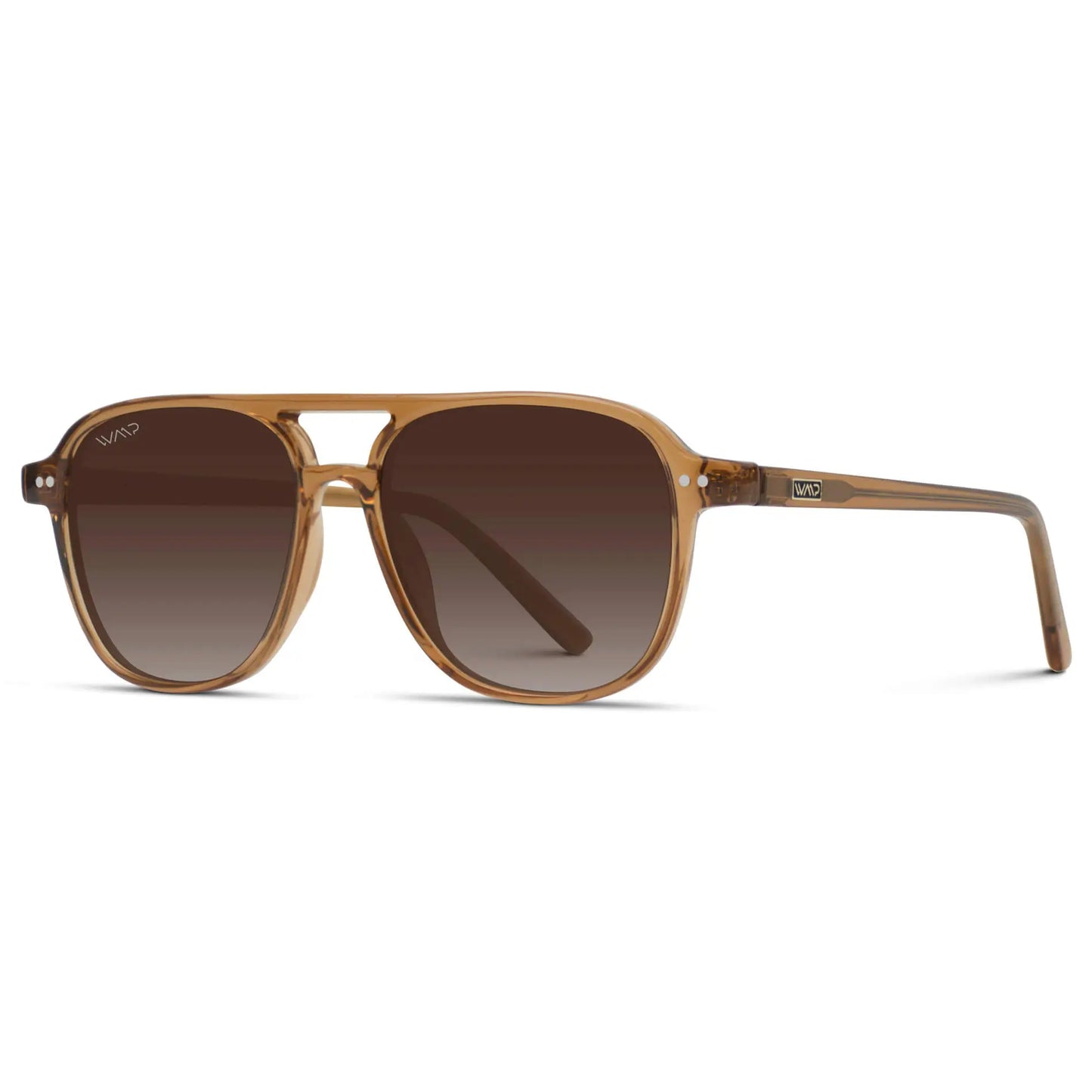 Crystal Copper / Brown Gradient Lens || Women's Square Frame Sunglasses in Crystal Copper with Brown Gradient Polarized Lenses