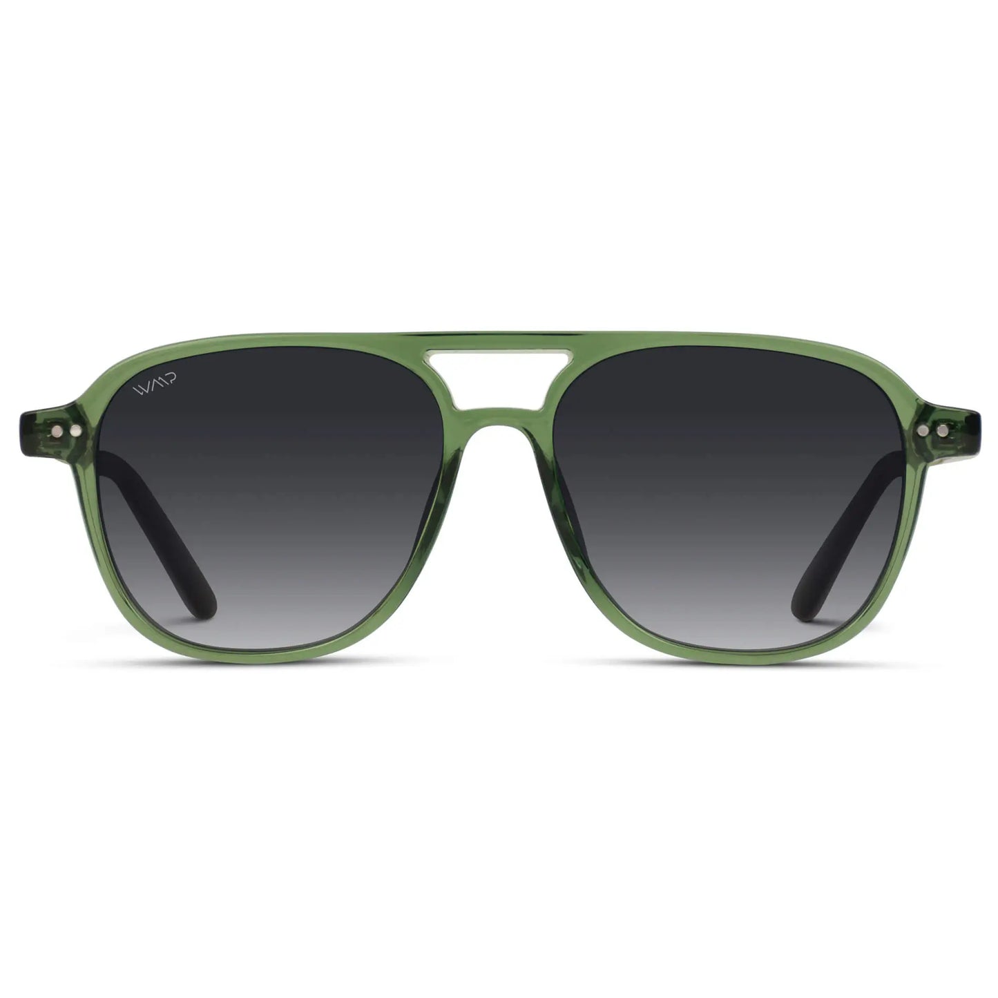 Emerald Green / Black Gradient Lens || Women's Square Frame Sunglasses in Emerald Green with Black Gradient Polarized Lenses