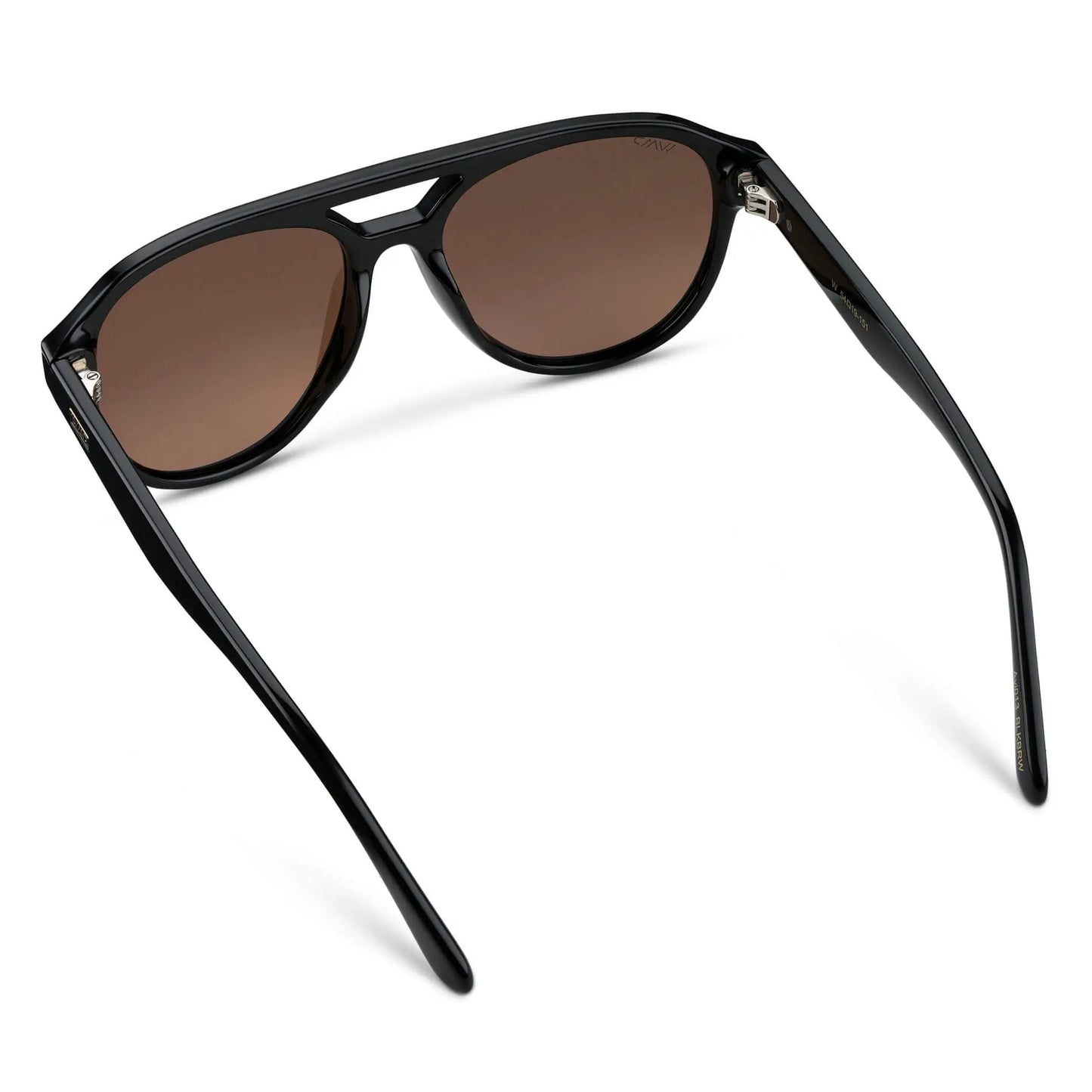Black / Brown Lens || Black Aviator Frame Sunglasses with Brown Polarized Lenses
