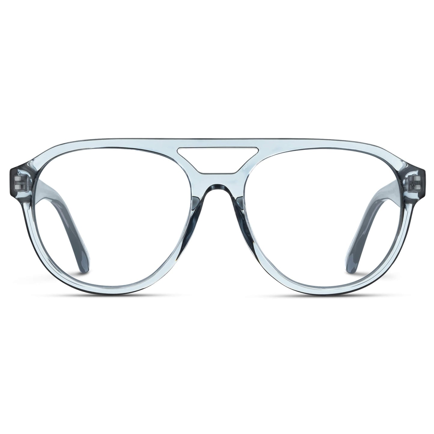 Denim Blue || Blue Aviator Frame with Clear Prescription Lenses