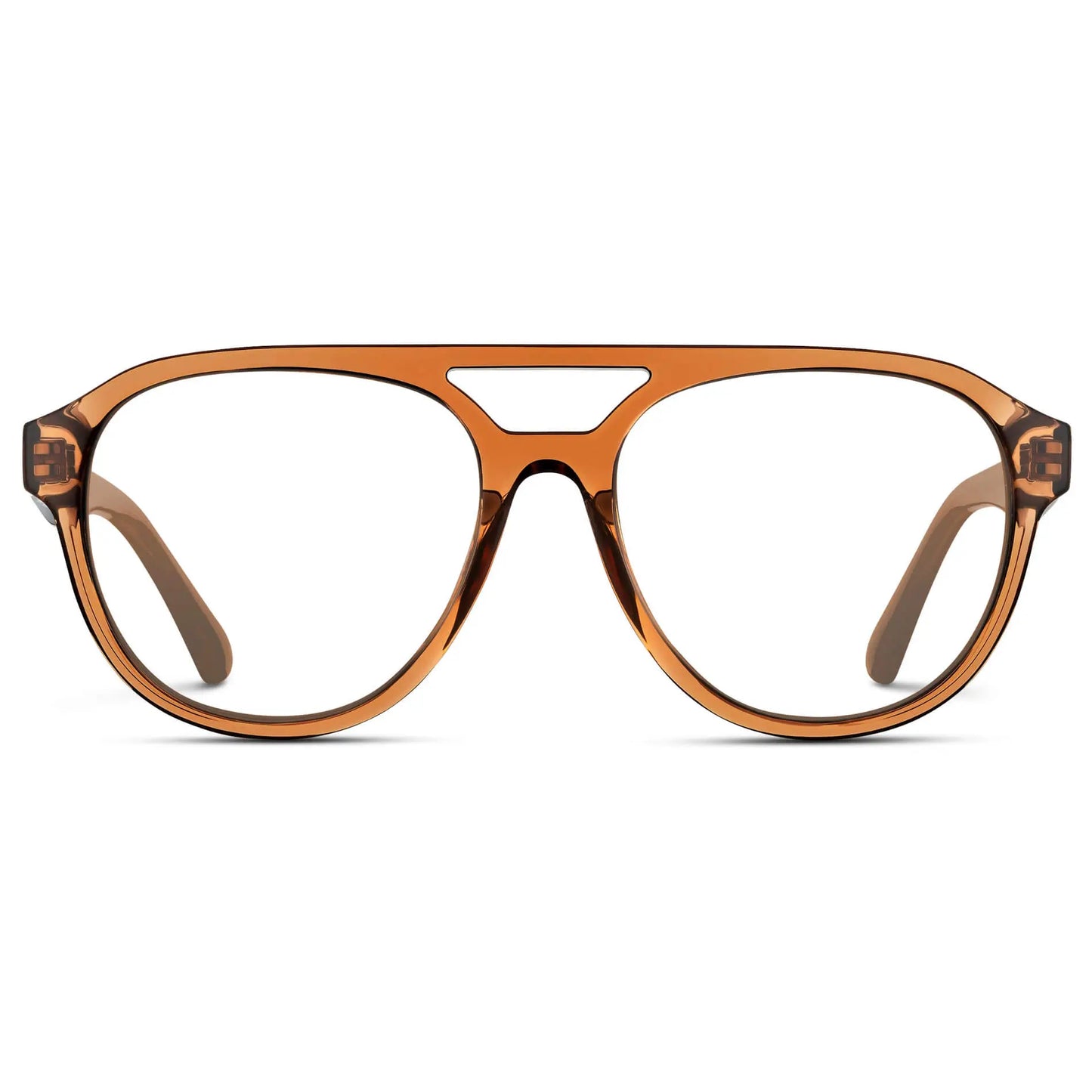 Crystal Copper || Men's Aviator Prescription Glasses with Crystal Copper Frame and Clear Lenses on a white background