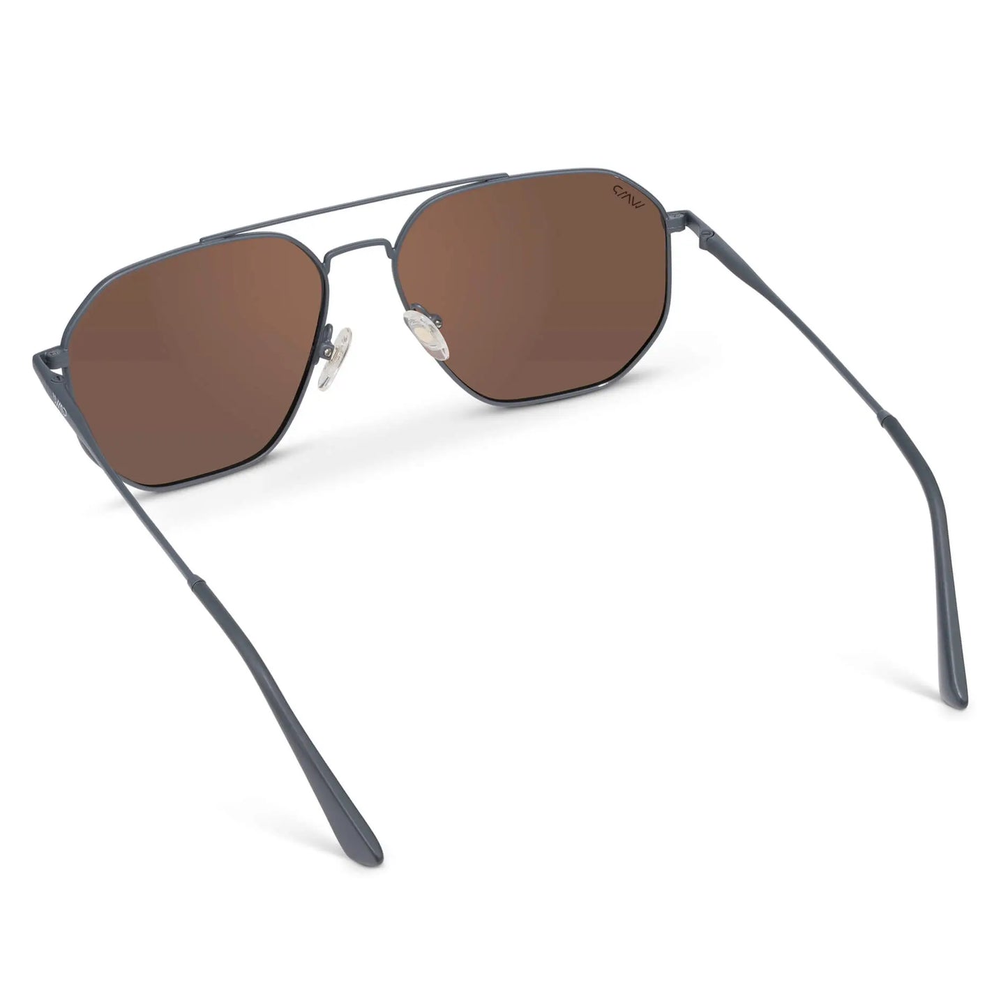 Matte Graphite / Brown Lens || Men's Modern Double Bridge Aviator Sunglasses with Grey Frame and Brown Polarized Lenses