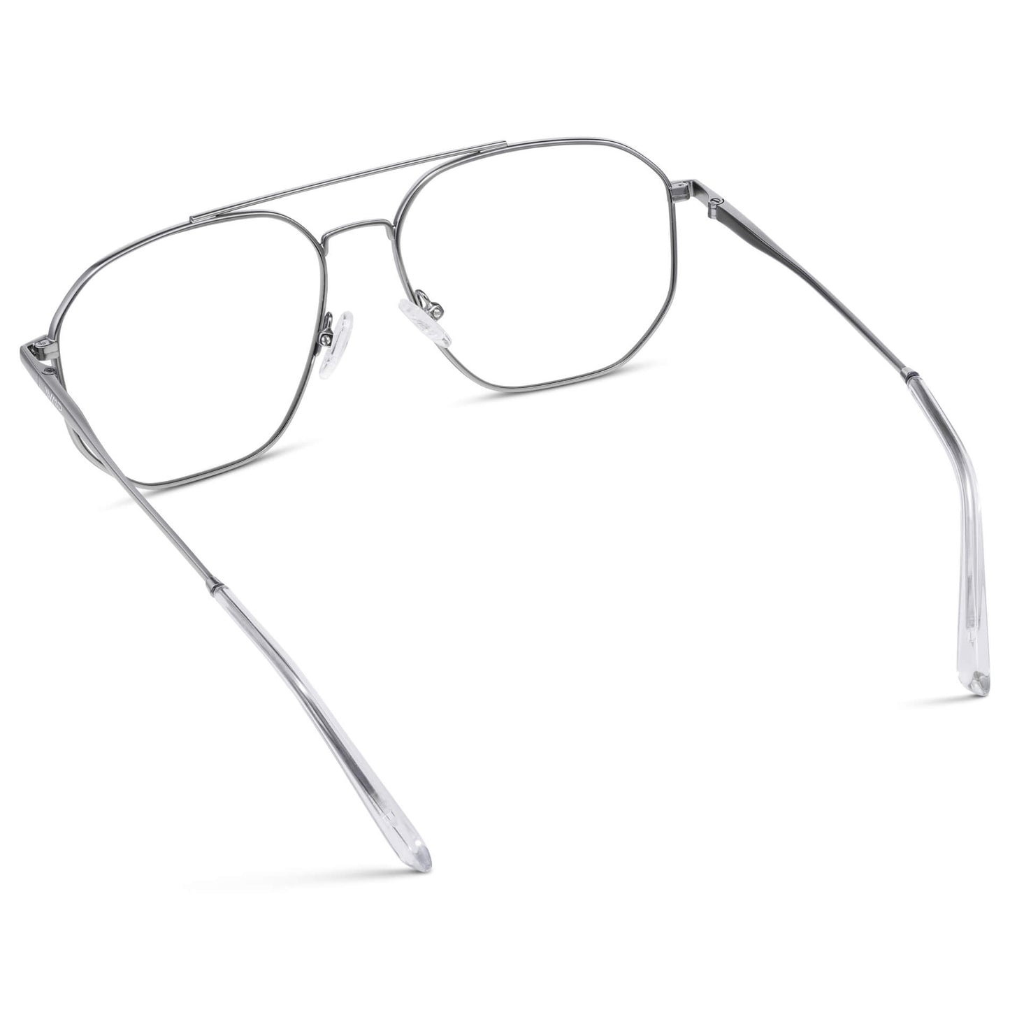 Silver || Prescription Frames with Clear Lens