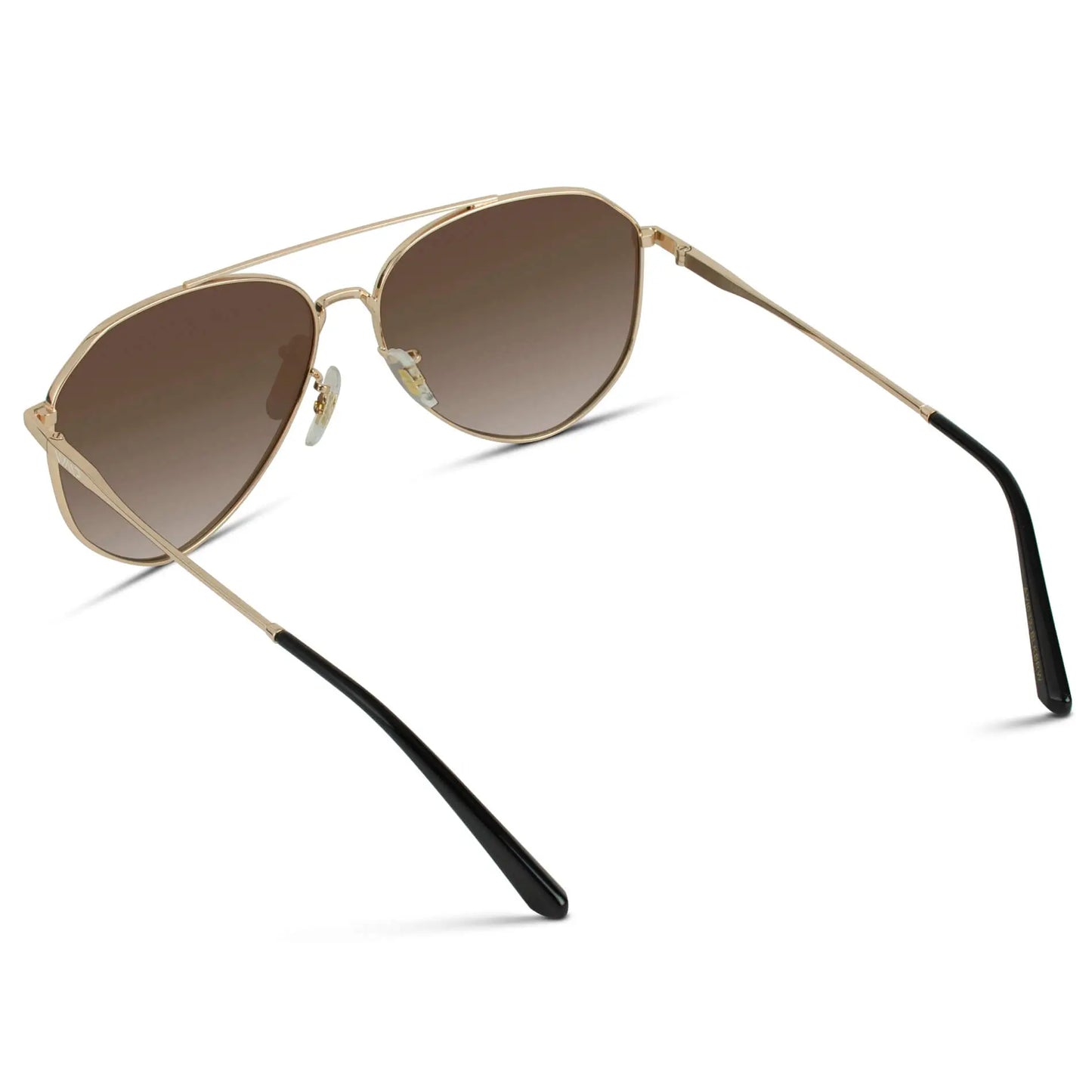 Black-Gold Frame / Brown Gradient Lens || Modern Polarized Aviator Sunglasses Brown Gradient Lens Black-Gold Frame and Comfortable Screw-less Nose Pads