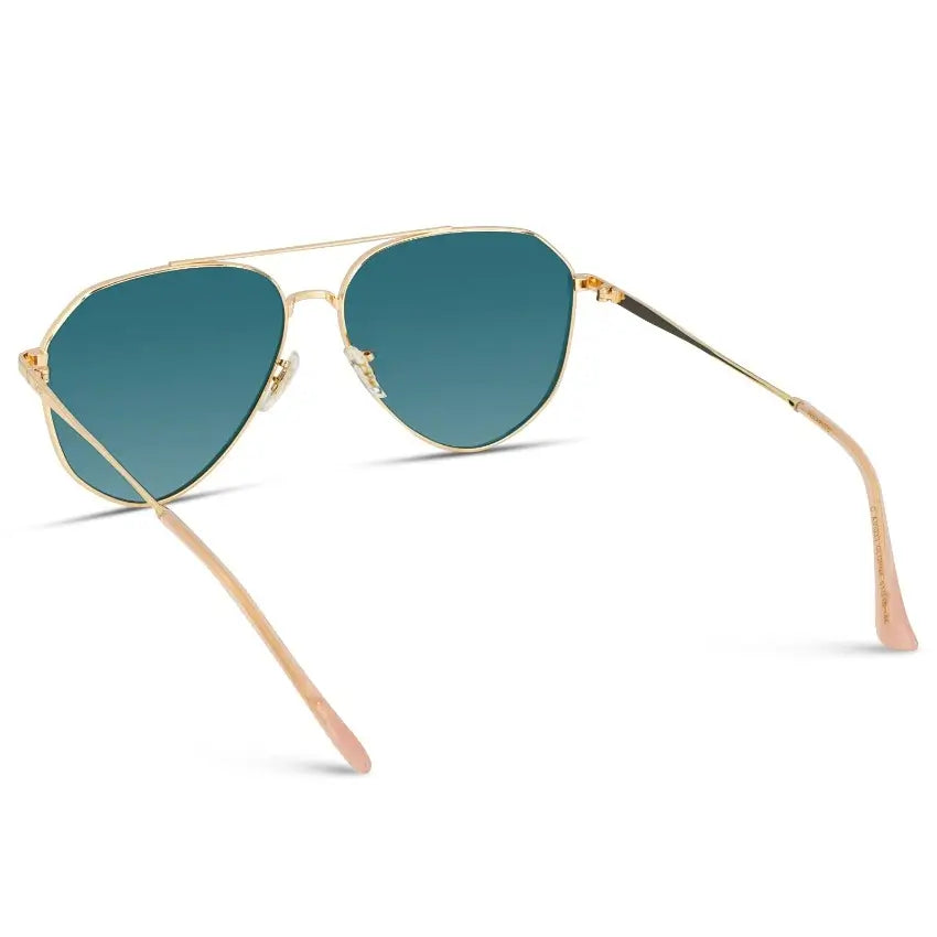 Gold Frame / Mirror Pink || Modern Polarized Aviator Sunglasses Pink Lens Gold Frame and Comfortable Screw-less Nose Pads