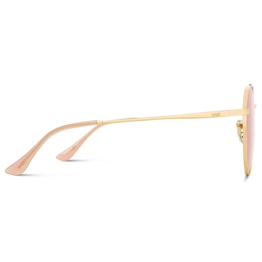 Gold Frame / Mirror Pink || Modern Polarized Aviator Sunglasses Pink Lens Gold Frame and Comfortable Screw-less Nose Pads