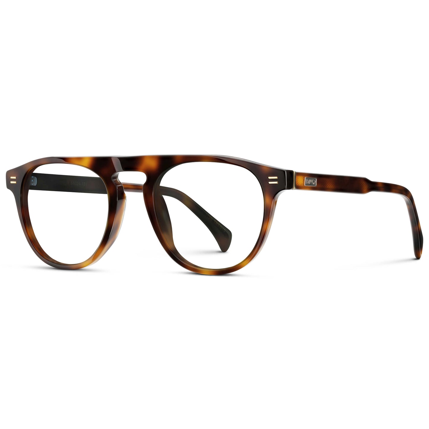 Havana Tortoise || Men's Rounded Aviator-Inspired Prescription Eyeglasses with Havana Tortoise Acetate Frame and Clear Prescription Lens