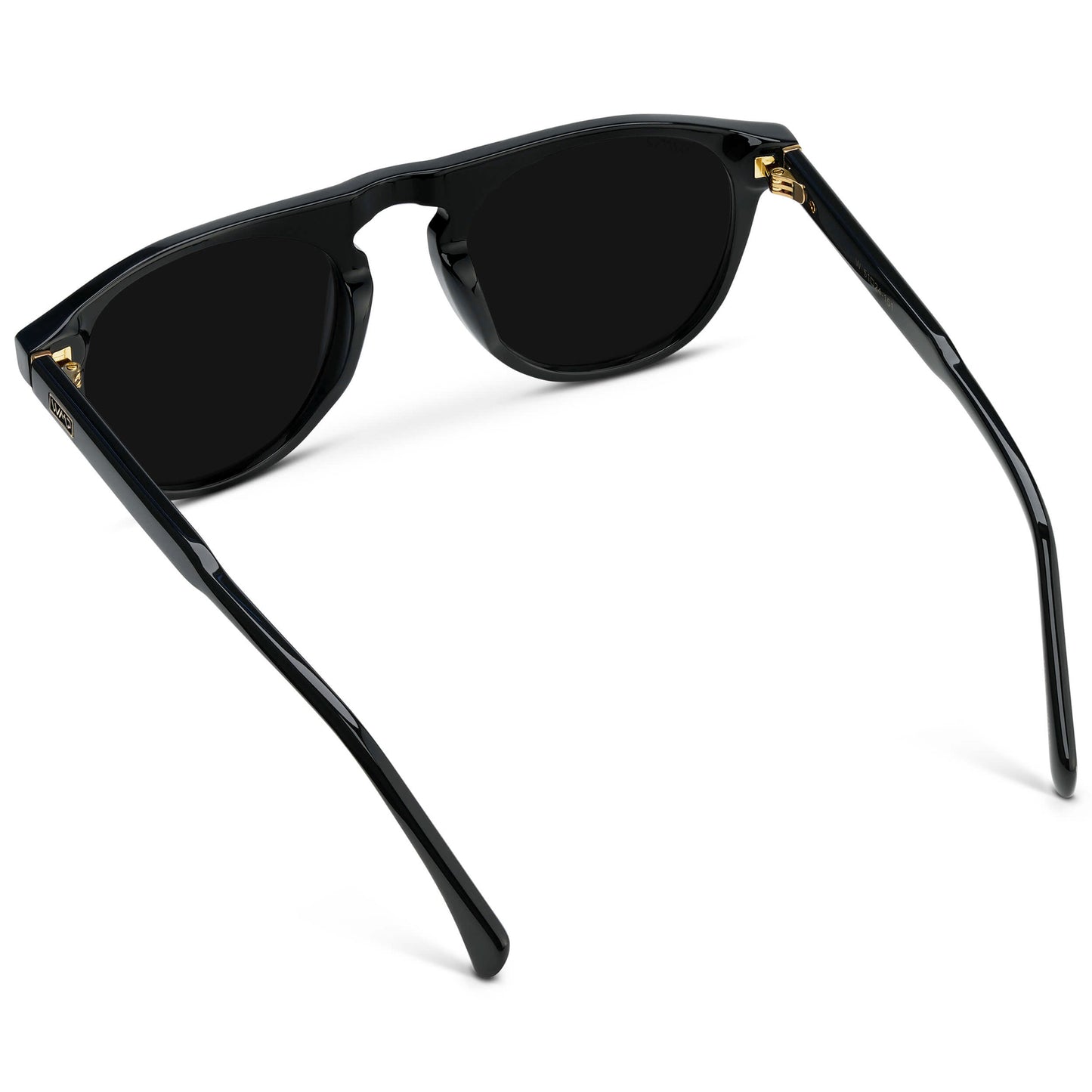 Black / Triple Black Lens || Men's Rounded Aviator-Inspired Sunglasses with Black Acetate Frame and Triple Black Polarized Lens