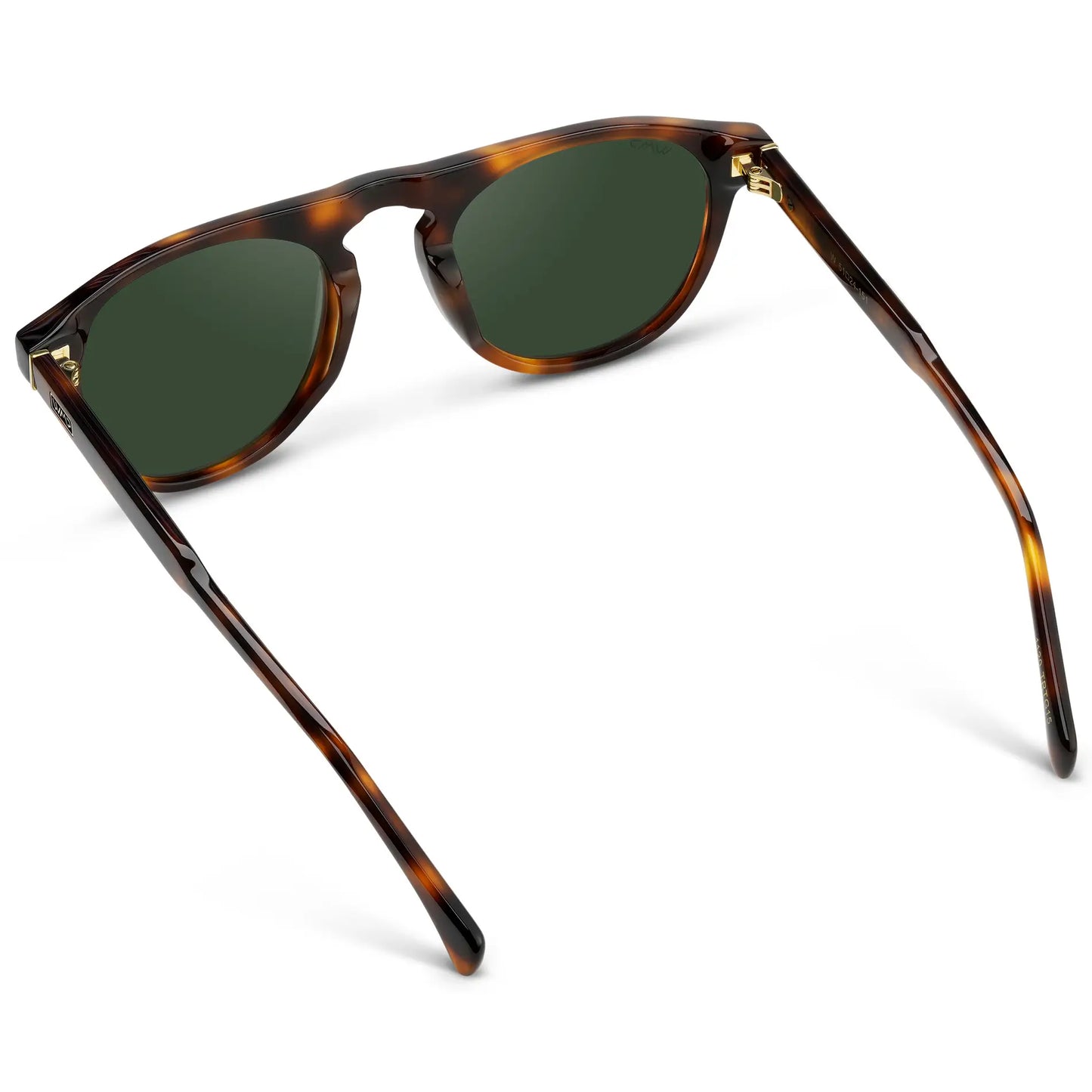 Havana Tortoise / Smoke Green Lens || Men's Rounded Aviator-Inspired Sunglasses with Havana Tortoise Acetate Frame and Smoke Green Polarized Lens