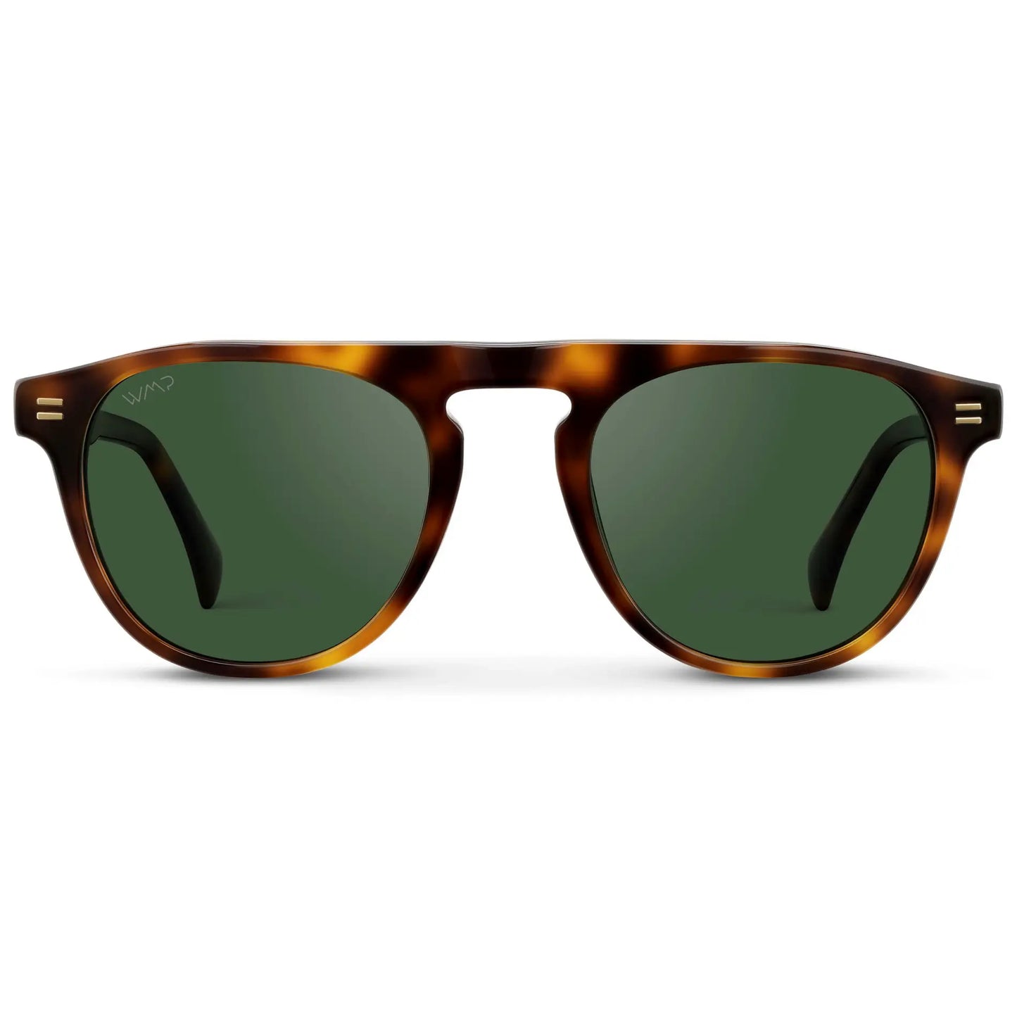 Havana Tortoise / Smoke Green Lens || Men's Rounded Aviator-Inspired Sunglasses with Havana Tortoise Acetate Frame and Smoke Green Polarized Lens