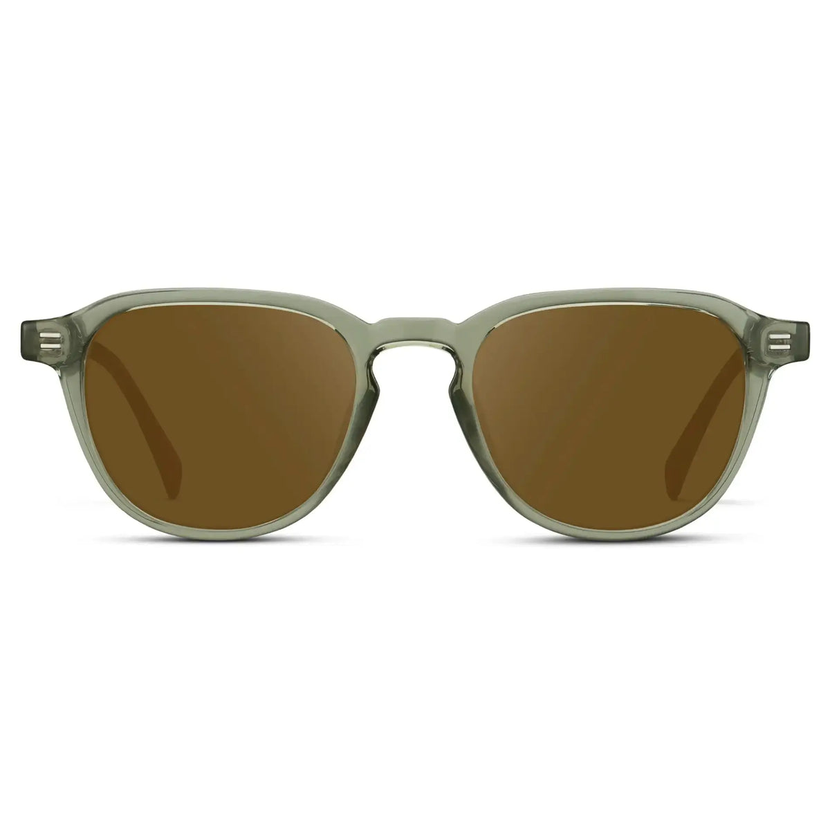 Palm Green / Amber || Men's Round Prescription Sunglasses with Palm Green Frame and Amber Lenses on a white background