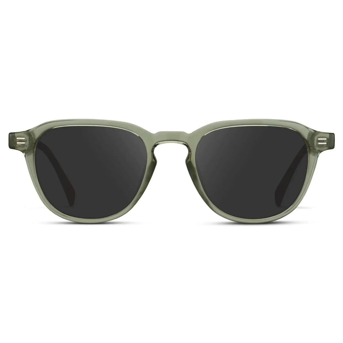 Palm Green / Grey || Men's Round Prescription Sunglasses with Palm Green Frame and Grey Lenses on a white background