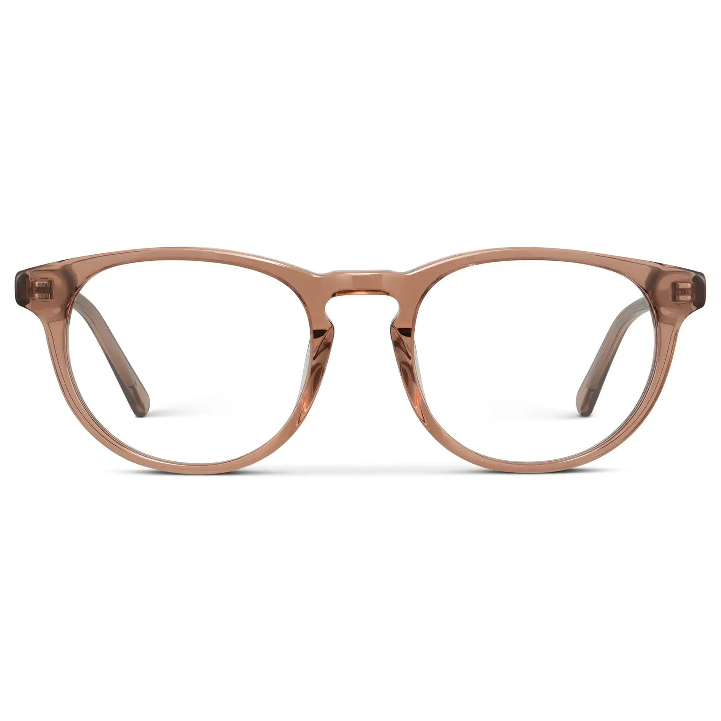 Light Brown || Women's Retro-Inspired Oval Prescription Glasses with a Light Brown Acetate Frame and Clear Lens