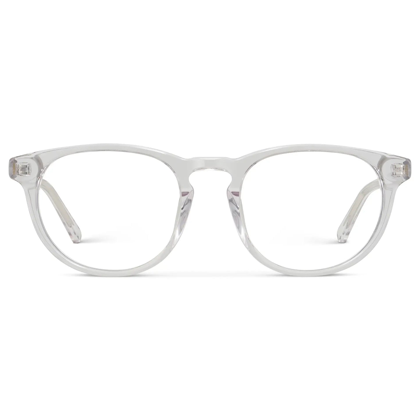 Clear || Women's Retro-Inspired Oval Blue Light Blocking Glasses with a Clear Acetate Frame and Clear Lens