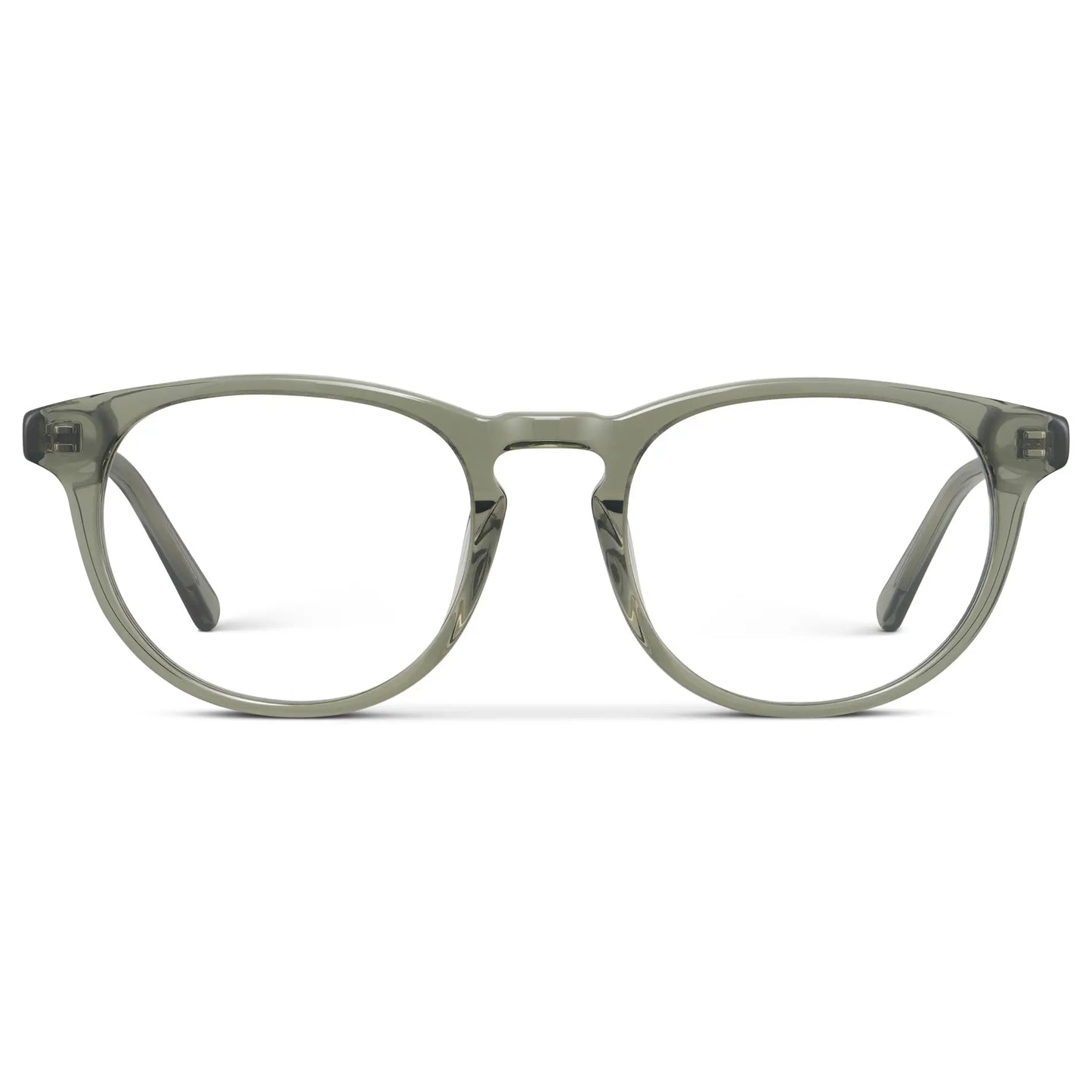 Pale Green || Women's Retro-Inspired Oval Blue Light Blocking Glasses with a Pale Green Acetate Frame and Clear Lens