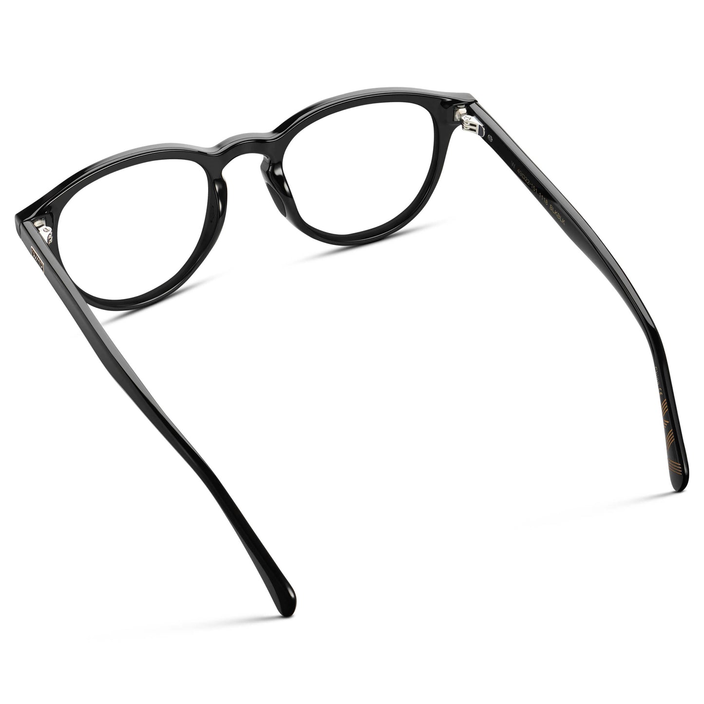 Black || Unisex Round Performance Eyeglasses with Black Acetate Frame and Clear Prescription Lens