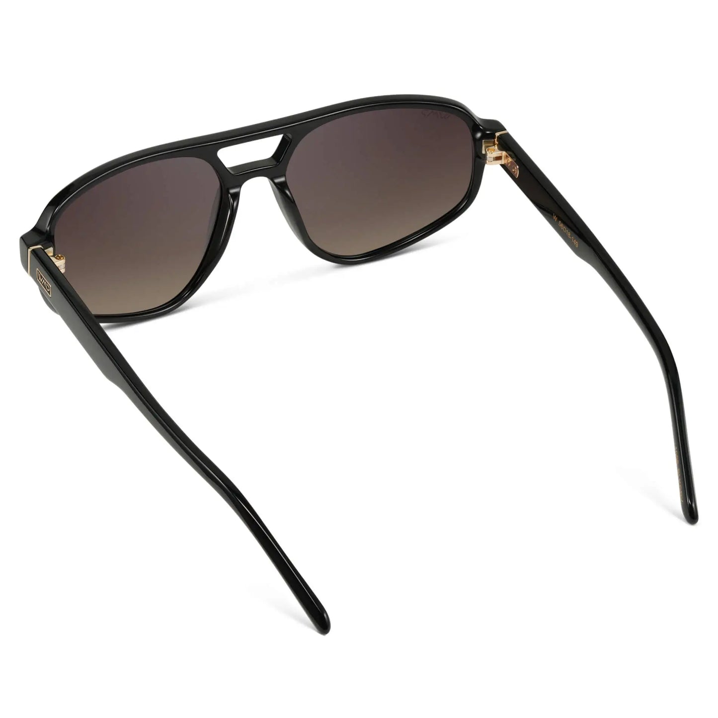 Black / Taupe Brown Gradient Lens || Gloss Black Acetate Frame with Taupe Brown Gradient Polarized Lens