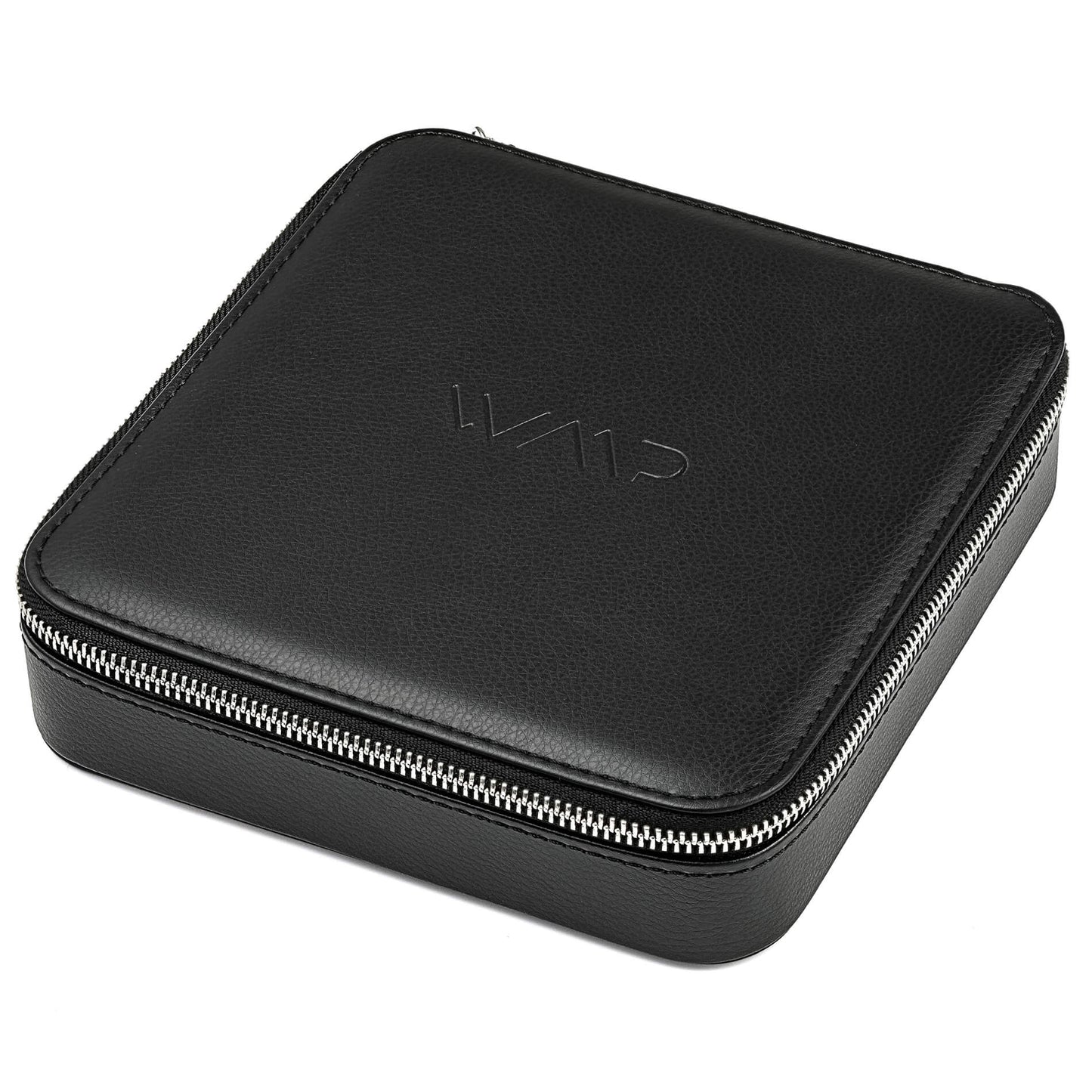 Black || premium faux black leather case for storage of 3 pairs of sunglasses