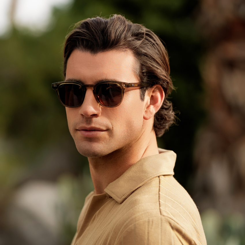 Crystal Verde / Brown Lens || Men's Polarized Sunglasses with a Lightweight Acetate Crystal Verde Green Frame and Brown Lenses