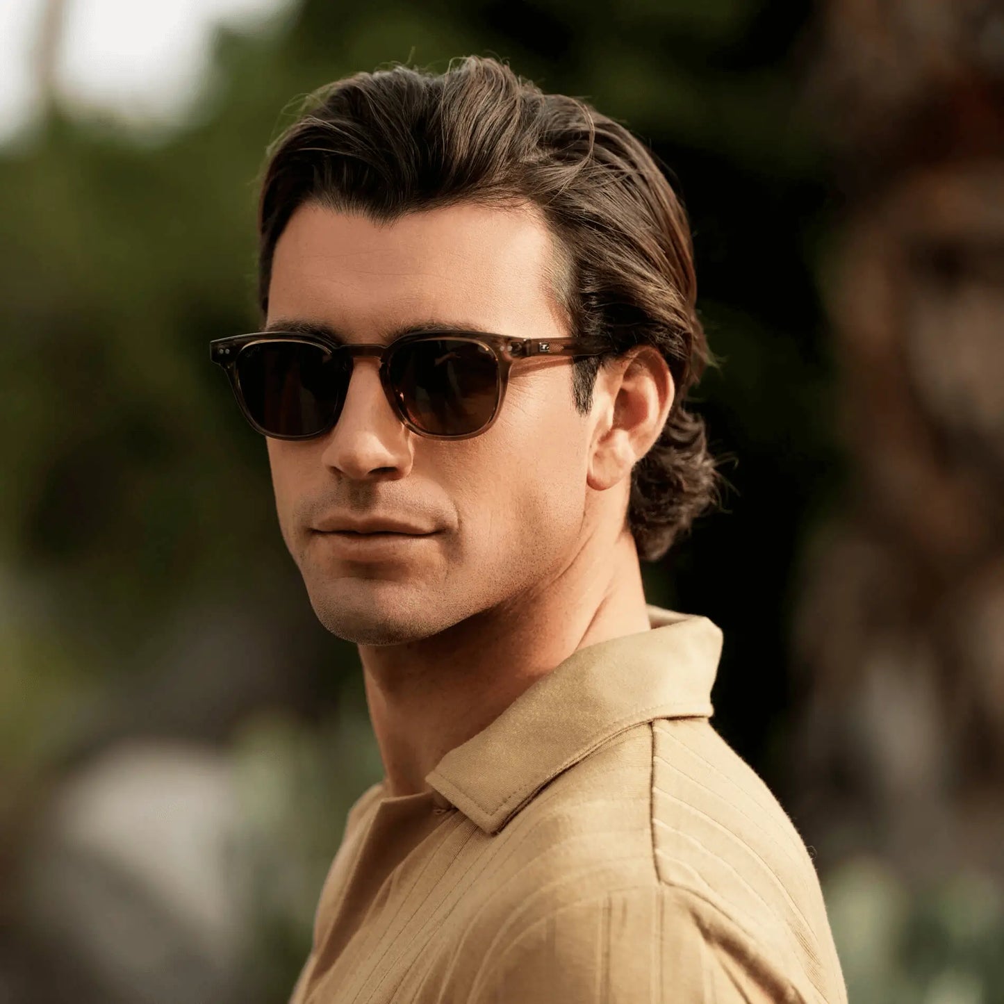 Crystal Verde / Brown Lens || Men's Polarized Sunglasses with a Lightweight Acetate Crystal Verde Green Frame and Brown Lenses