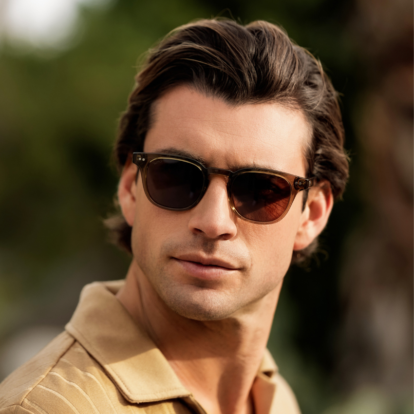 Crystal Verde / Brown Lens || Men's Polarized Sunglasses with a Lightweight Acetate Crystal Verde Green Frame and Brown Lenses