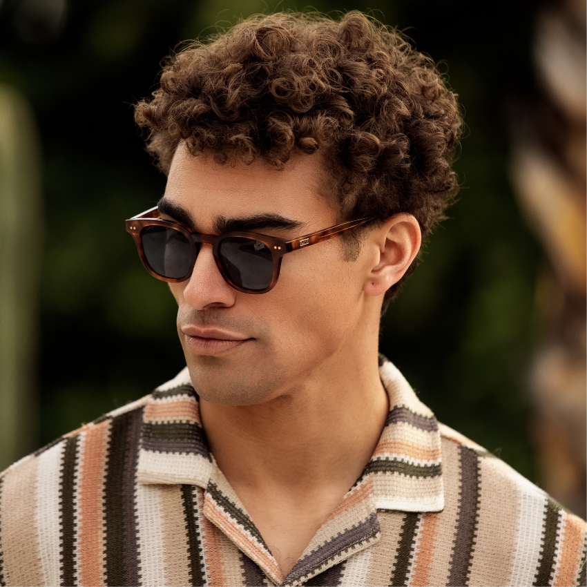 Saddlewood Tortoise / Laguna Blue Lens || Men's Polarized Sunglasses with a Lightweight Acetate Saddlewood Tortoise Frame and Laguna Blue Lenses