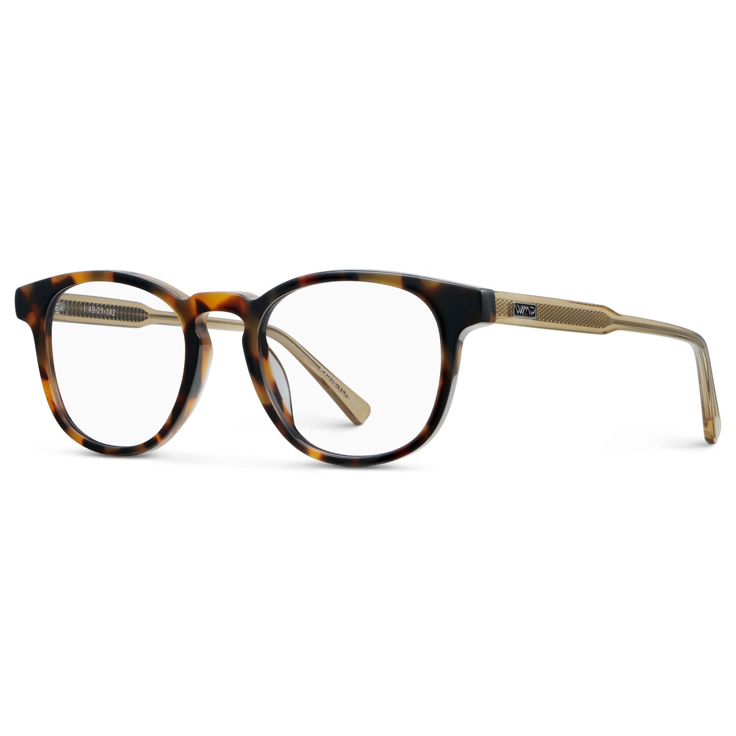 Autumn Tortoise || Unisex Round Eyeglasses with Autumn Tortoise Acetate Frame and Clear Prescription Lens