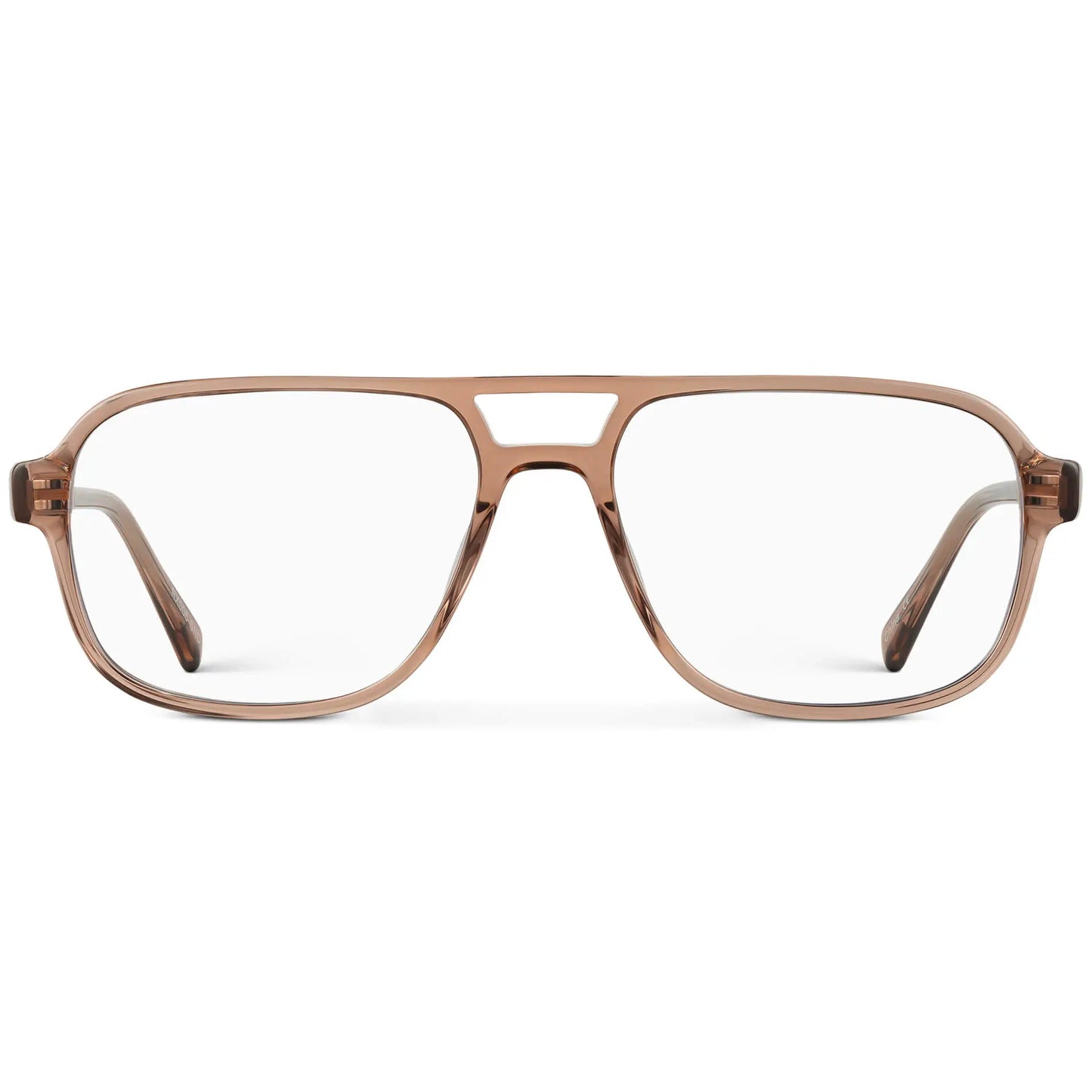 Light Crystal Brown || Light Brown Acetate frame with Blue Light blocking clear lens on a white background