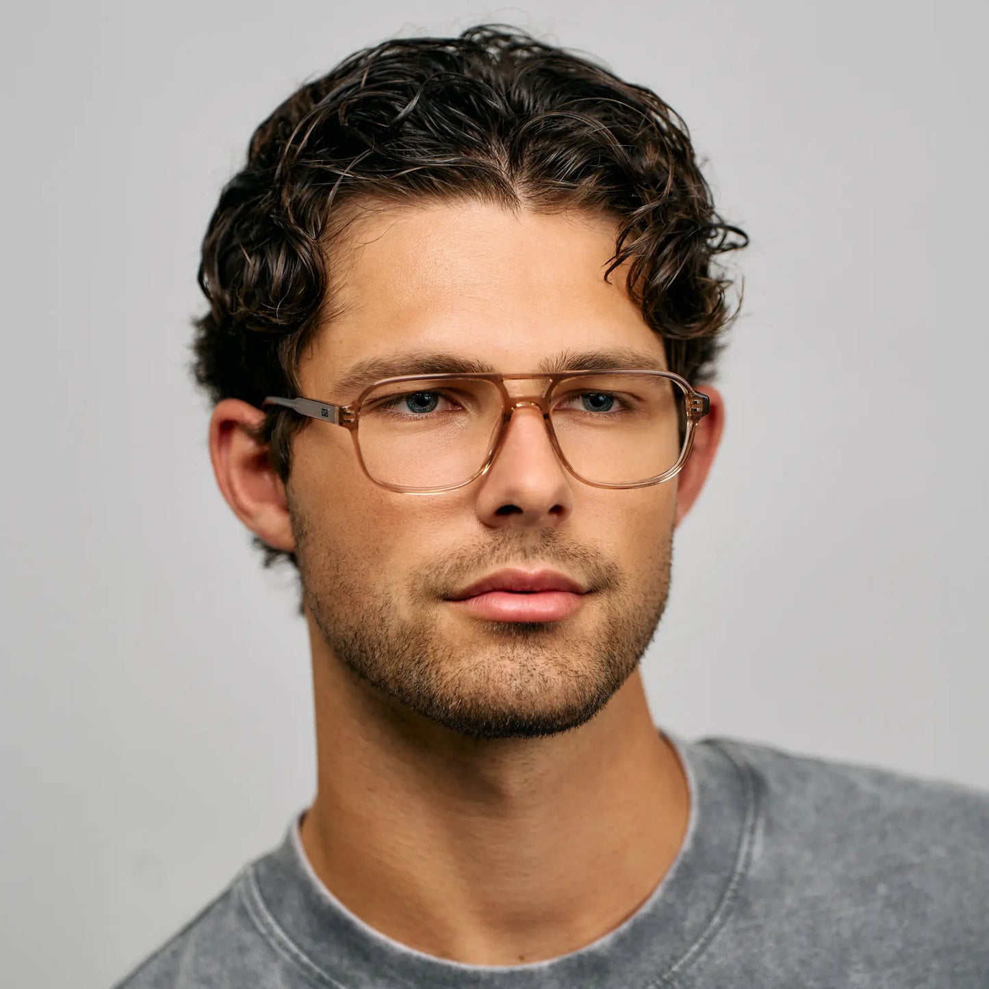 Light Crystal Brown || Light Brown Acetate frame with clear prescription lens