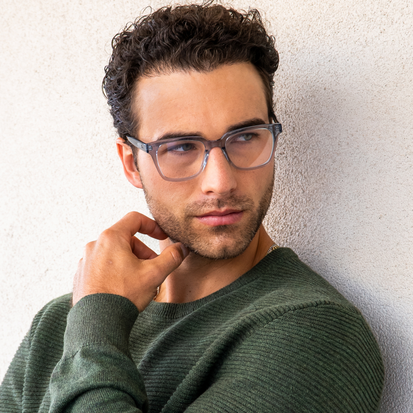 Denim Blue || Blue Square Frame Blue Light Blocking Glasses for Computer Use
