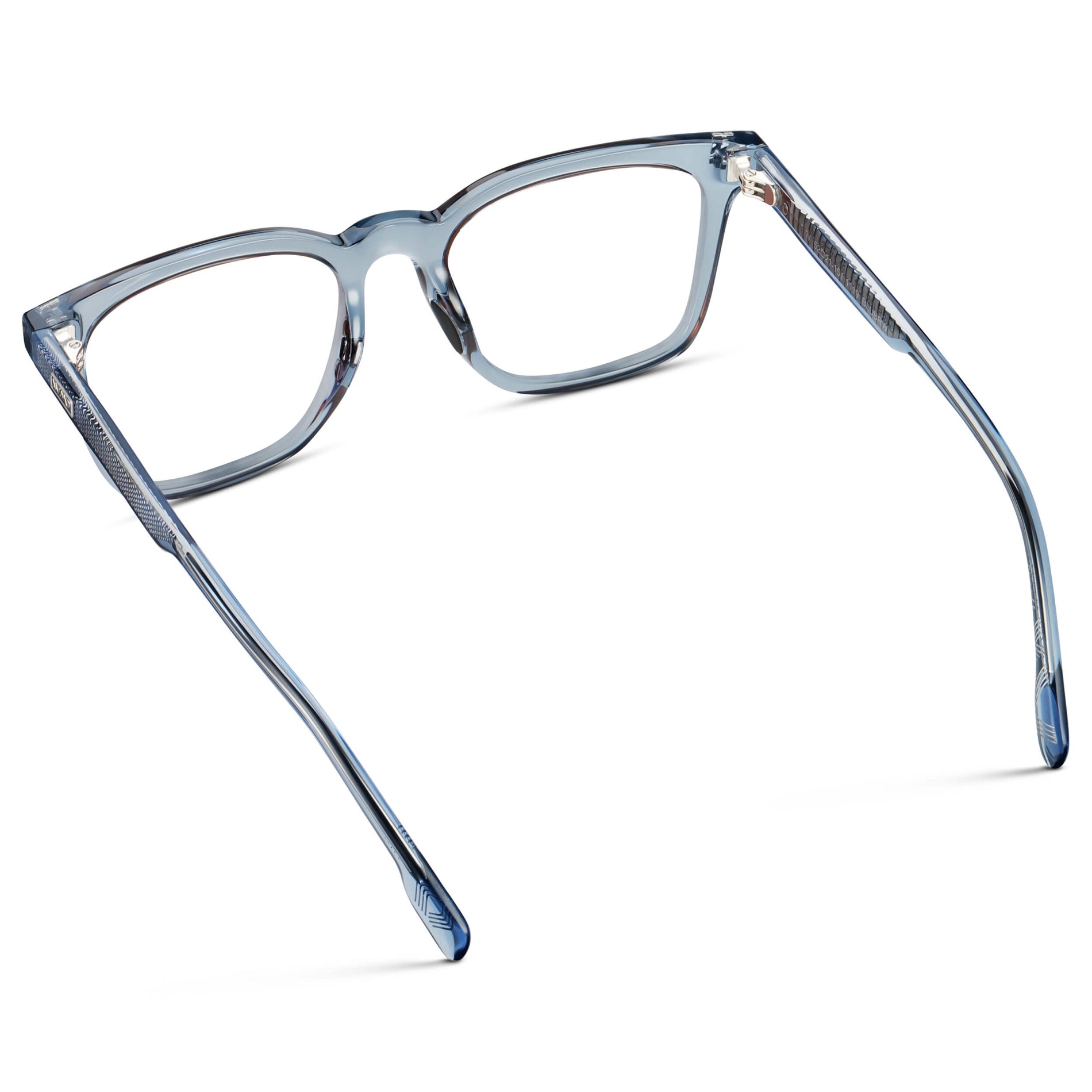 Denim Blue || Men's Classic Rectangular Golf and Sport Eyeglasses with Blue Acetate Frame and Clear Prescription Lens