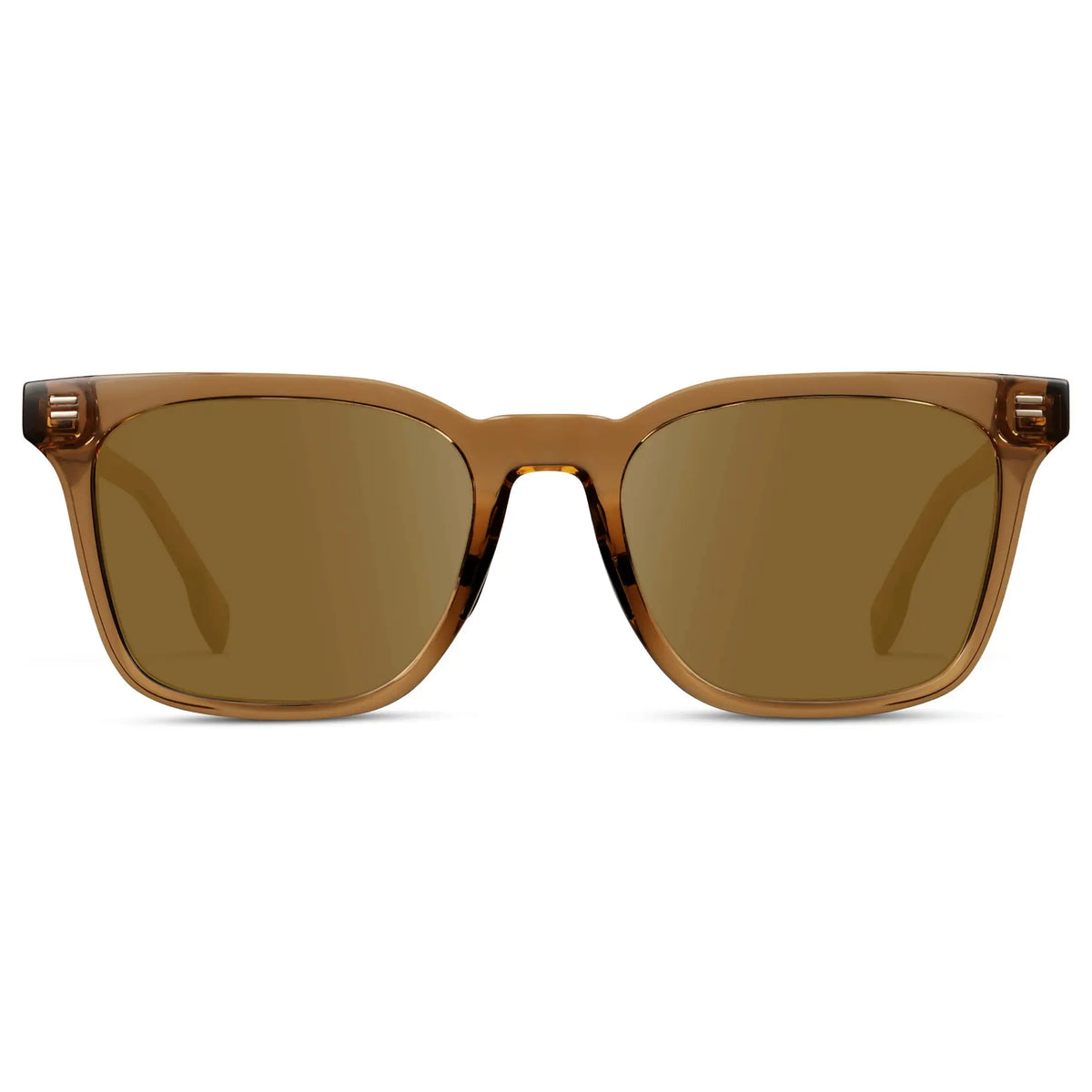 Crystal Brown / Amber || Men's Classic Rectangular Golf and Sport Prescription Sunglasses with Brown Acetate Frame and Amber Prescription Lens