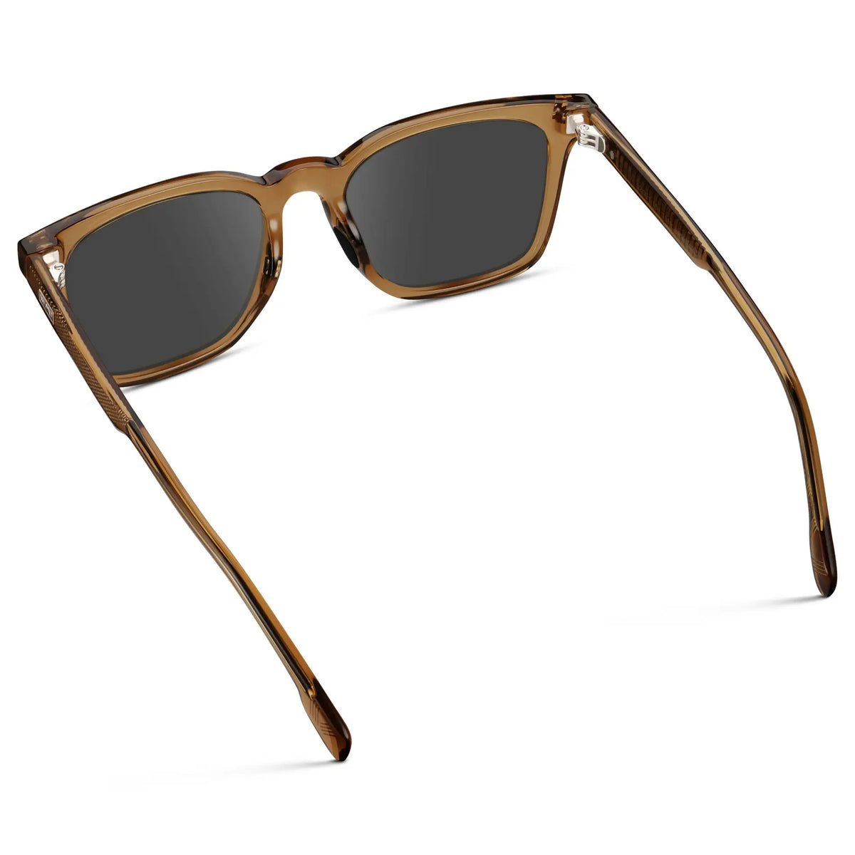 Crystal Brown / Grey || Men's Classic Rectangular Golf and Sport Prescription Sunglasses with Brown Acetate Frame and Grey Prescription Lens