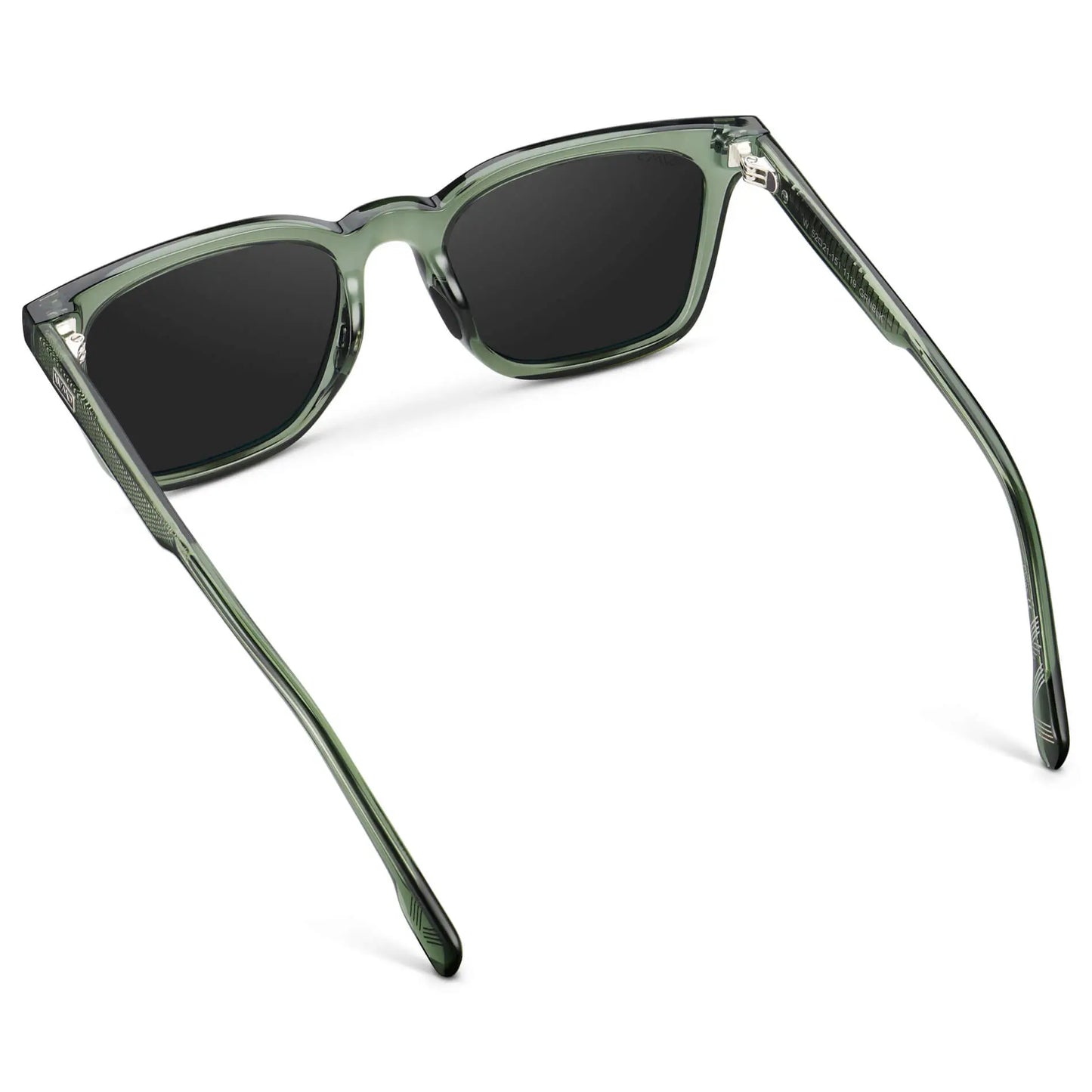 Crystal Agave Green / Black Lens || Men's Classic Rectangular Golf and Sport Sunglasses with Crystal Agave Green Acetate Frame and Black Polarized Oleophobic Lens