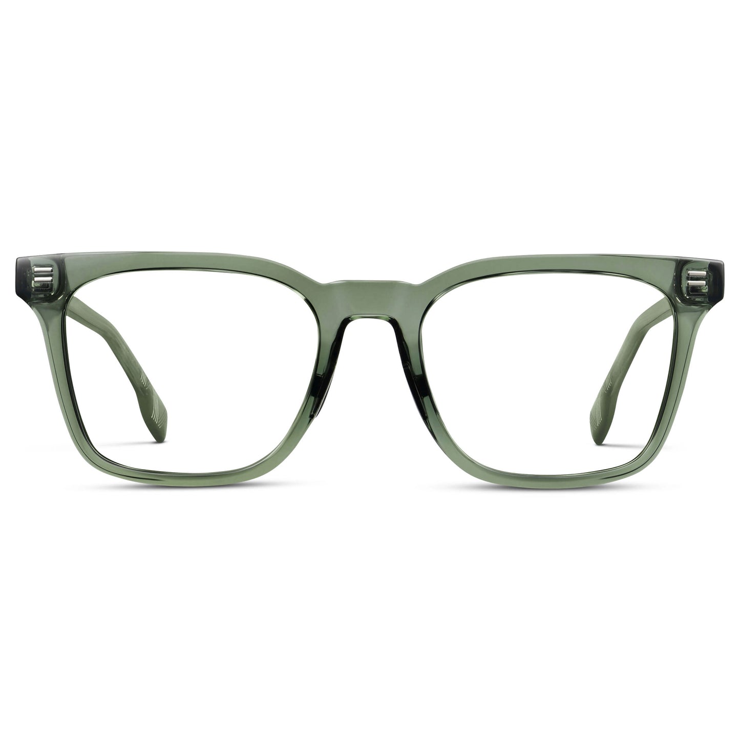 Crystal Agave Green || Men's Classic Rectangular Golf and Sport Eyeglasses with Green Acetate Frame and Clear Prescription Lens
