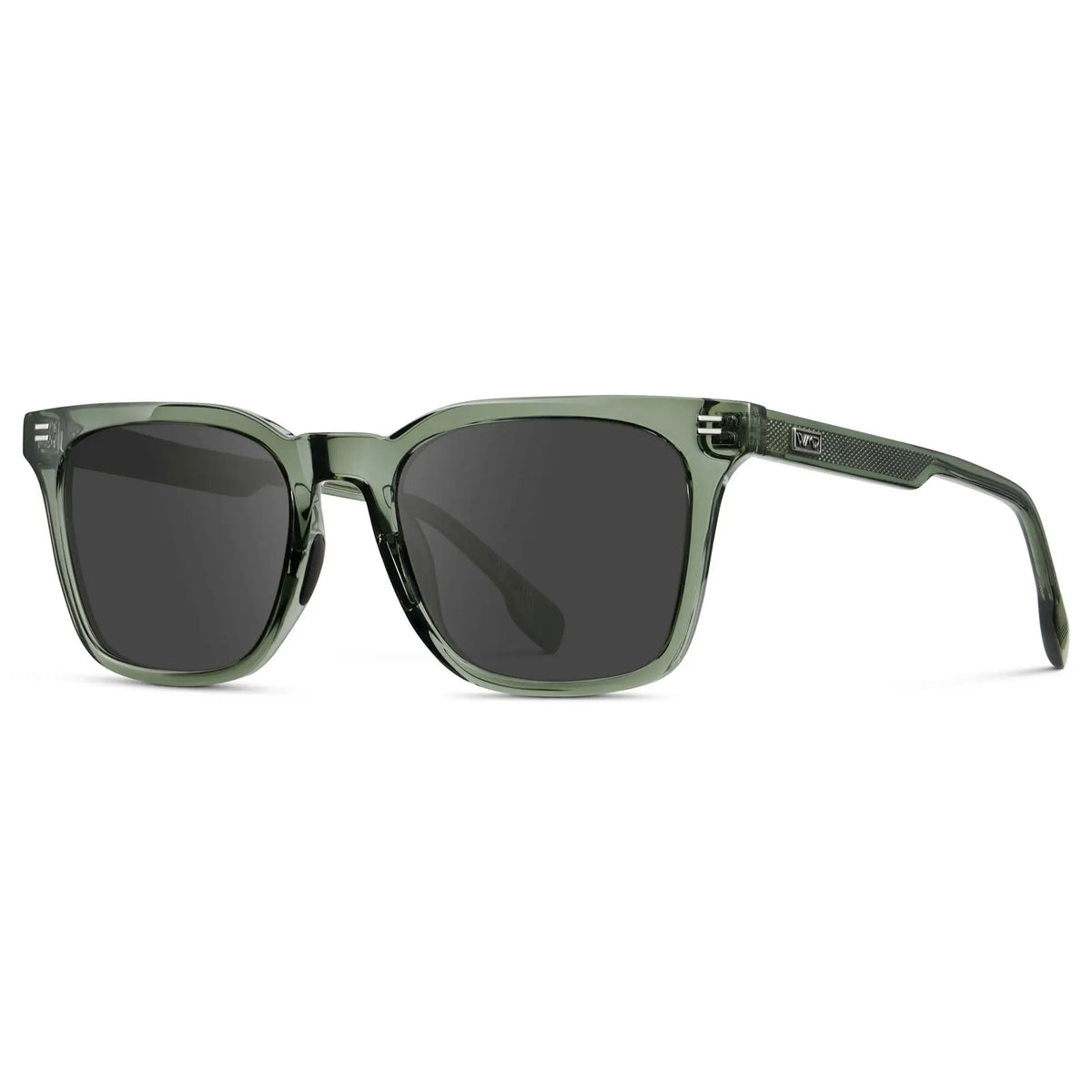 Crystal Agave Green / Grey || Men's Classic Rectangular Golf and Sport Prescription Sunglasses with Green Acetate Frame and Grey Prescription Lens