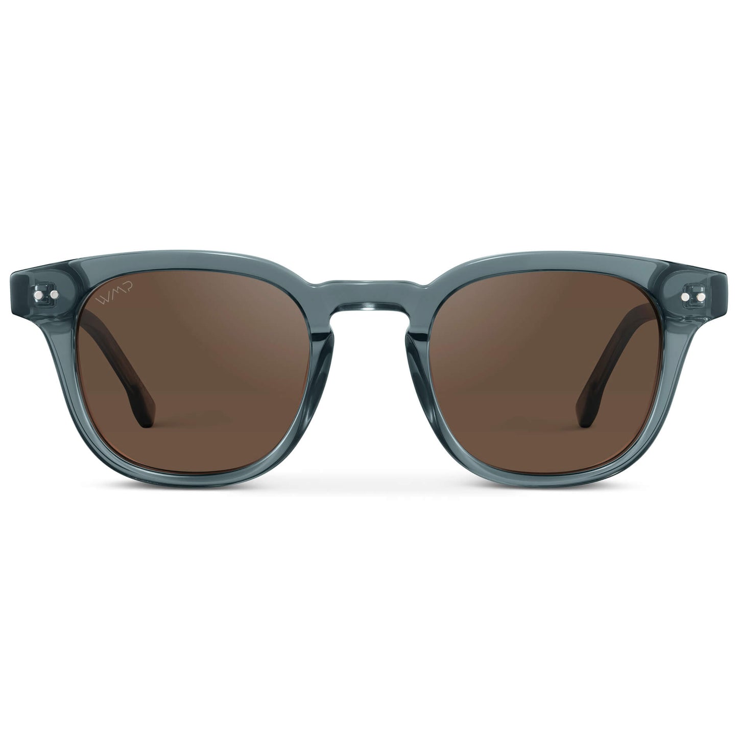 Crystal Stone Blue / Brown Lens || Men's Polarized Lightweight Acetate Blue Frame Sunglasses with Brown Lenses