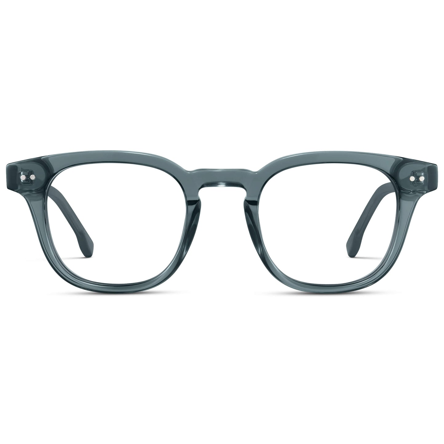 Crystal Stone Blue || Men's Square Prescription Eyeglasses with Crystal Blue Acetate Frame and Clear Prescription Lenses