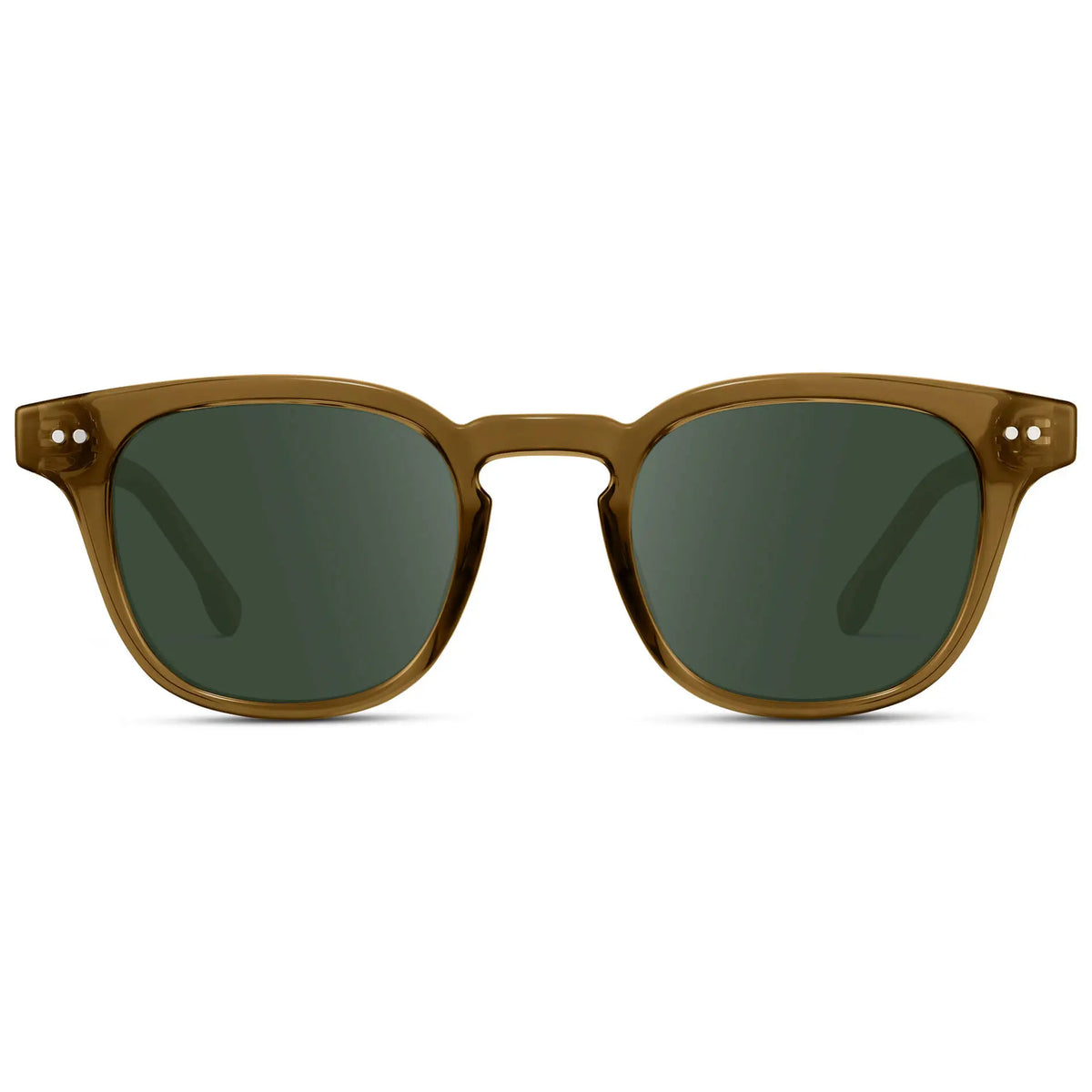 Crystal Verde / G15 || Front view of Men's Square Prescription Sunglasses with Crystal Verde Acetate Frame and Green Prescription Lenses