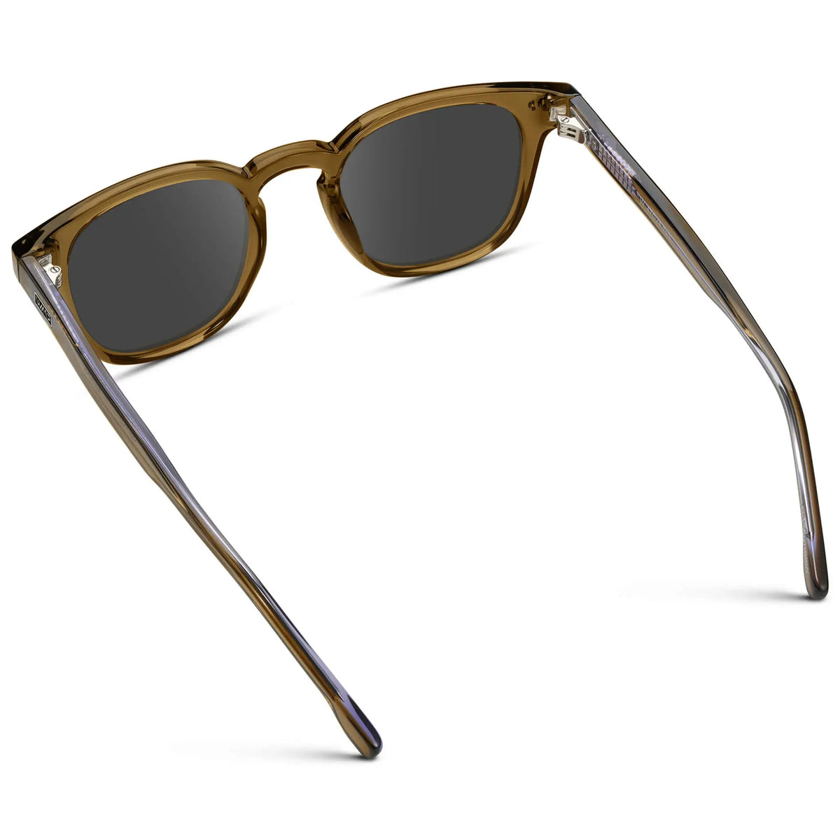 Crystal Verde / Grey || Back view of Men's Square Prescription Sunglasses with Crystal Verde Acetate Frame and Grey Prescription Lenses
