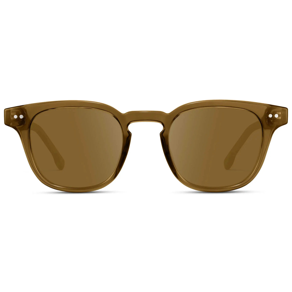 Crystal Verde / Amber || Front view of Men's Square Prescription Sunglasses with Crystal Verde Acetate Frame and Brown Prescription Lenses