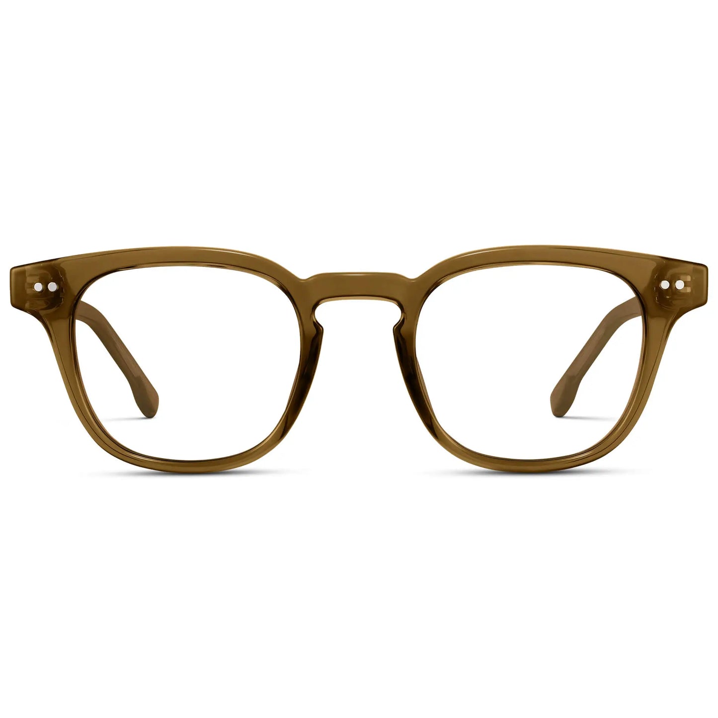 Crystal Verde || Men's Square Prescription Eyeglasses with Crystal Verde Acetate Frame and Clear Prescription Lenses on a white background