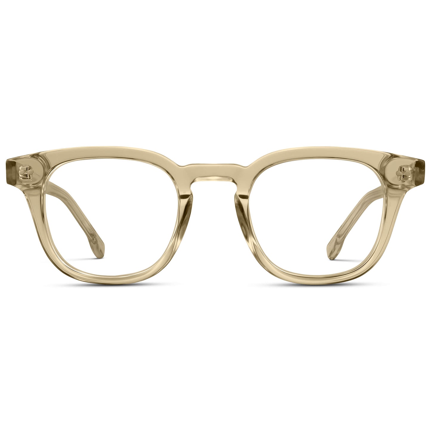 Crystal Champagne || Men's Square Prescription Eyeglasses with Crystal Champagne Acetate Frame and Clear Prescription Lenses