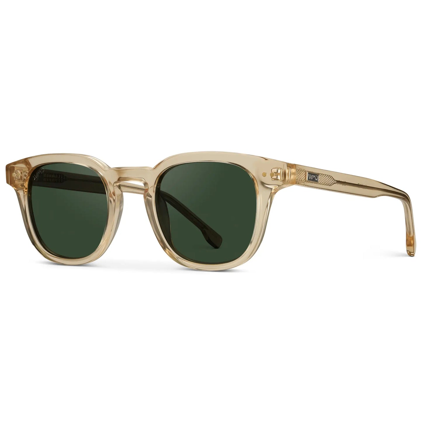 Crystal Champagne / Smoke Green Lens || Men's Polarized Sunglasses with a Lightweight Acetate Crystal Champagne Frame and Smoke Green Lenses