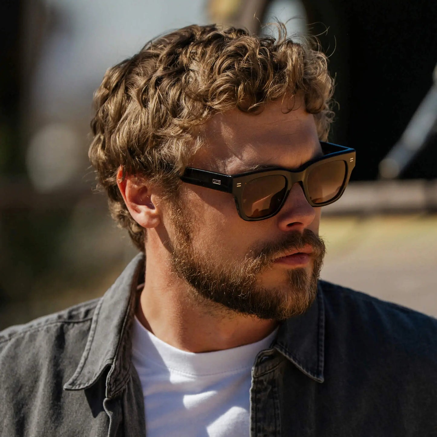 Burnt Cedar Brown / Brown Gradient Lens || Men's Oversized Rectangular Sunglasses with Burnt Cedar Brown Acetate Frame and Brown Gradient Polarized Lens