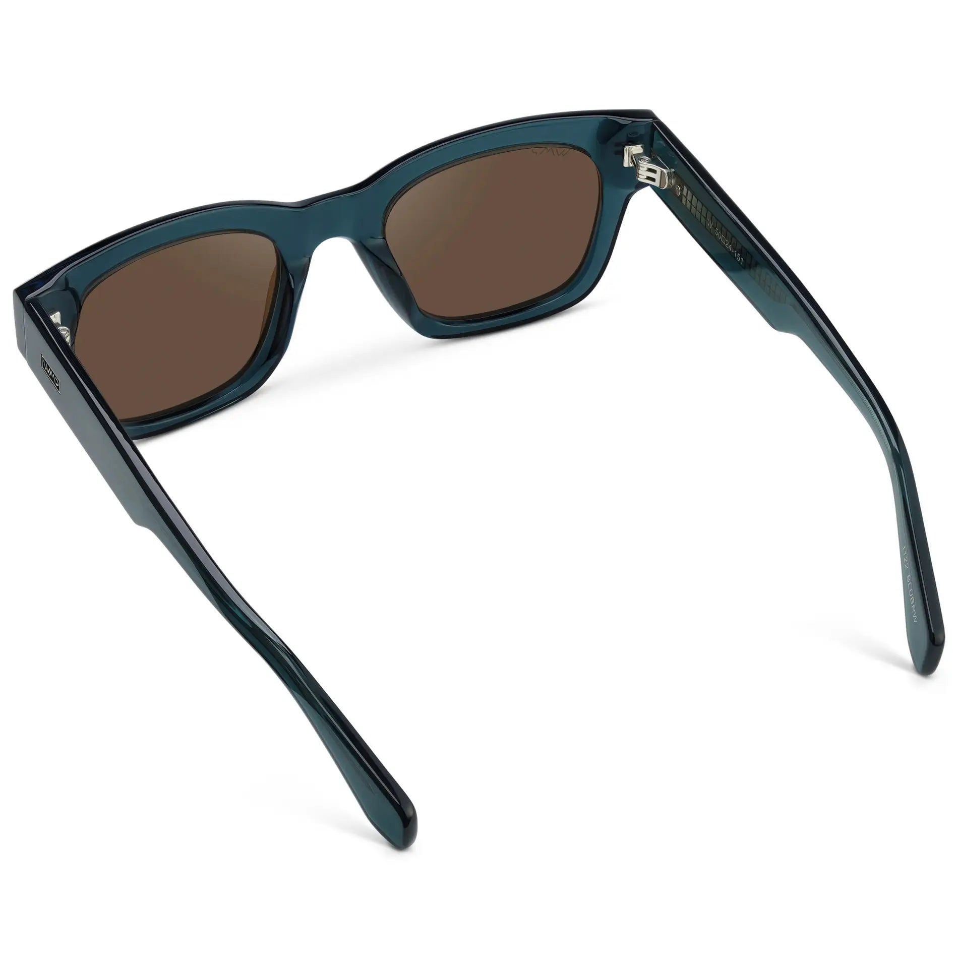 Crystal Steel Blue / Brown Lens || Men's Oversized Rectangular Sunglasses with Crystal Steel Blue Acetate Frame and Brown Polarized Lens