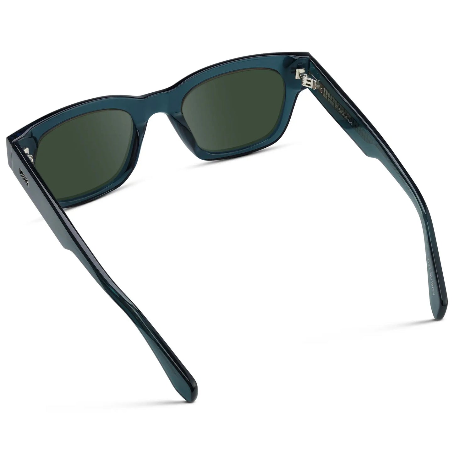 Crystal Steel Blue / G15 || Men's Oversized Rectangular Prescription Sunglasses with Crystal Steel Blue Acetate Frame and Green Prescription Lens