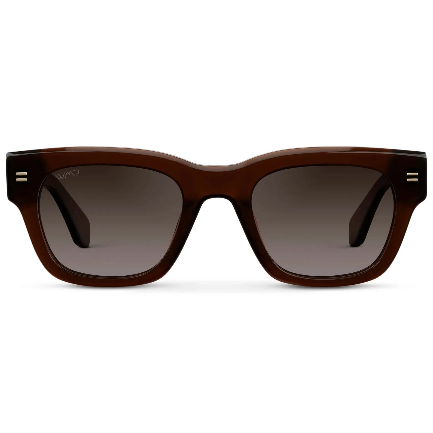 Burnt Cedar Brown / Brown Gradient Lens || Men's Oversized Rectangular Sunglasses with Burnt Cedar Brown Acetate Frame and Brown Gradient Polarized Lens
