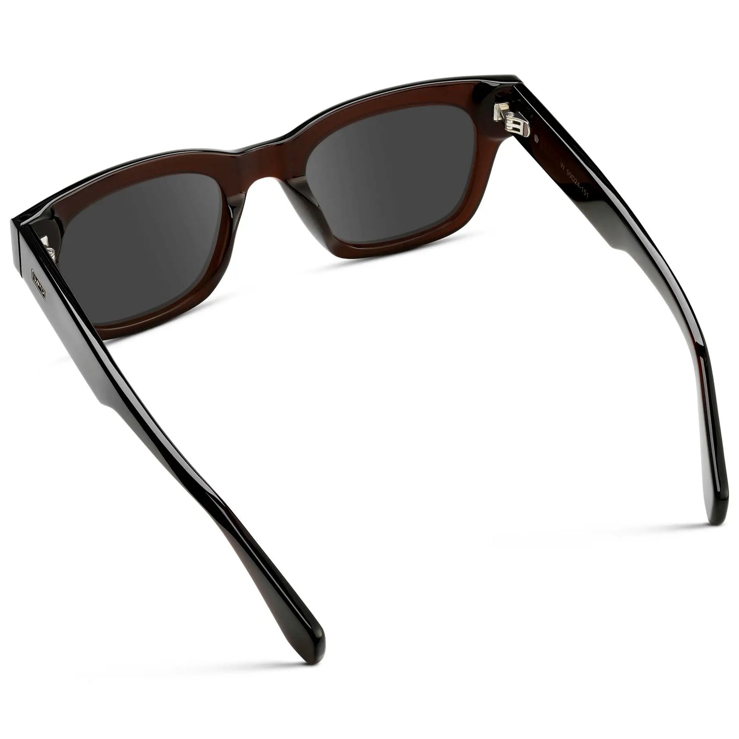 Burnt Cedar Brown / Grey || Men's Oversized Rectangular Prescription Sunglasses with Burnt Cedar Brown Acetate Frame and Grey Prescription Lens